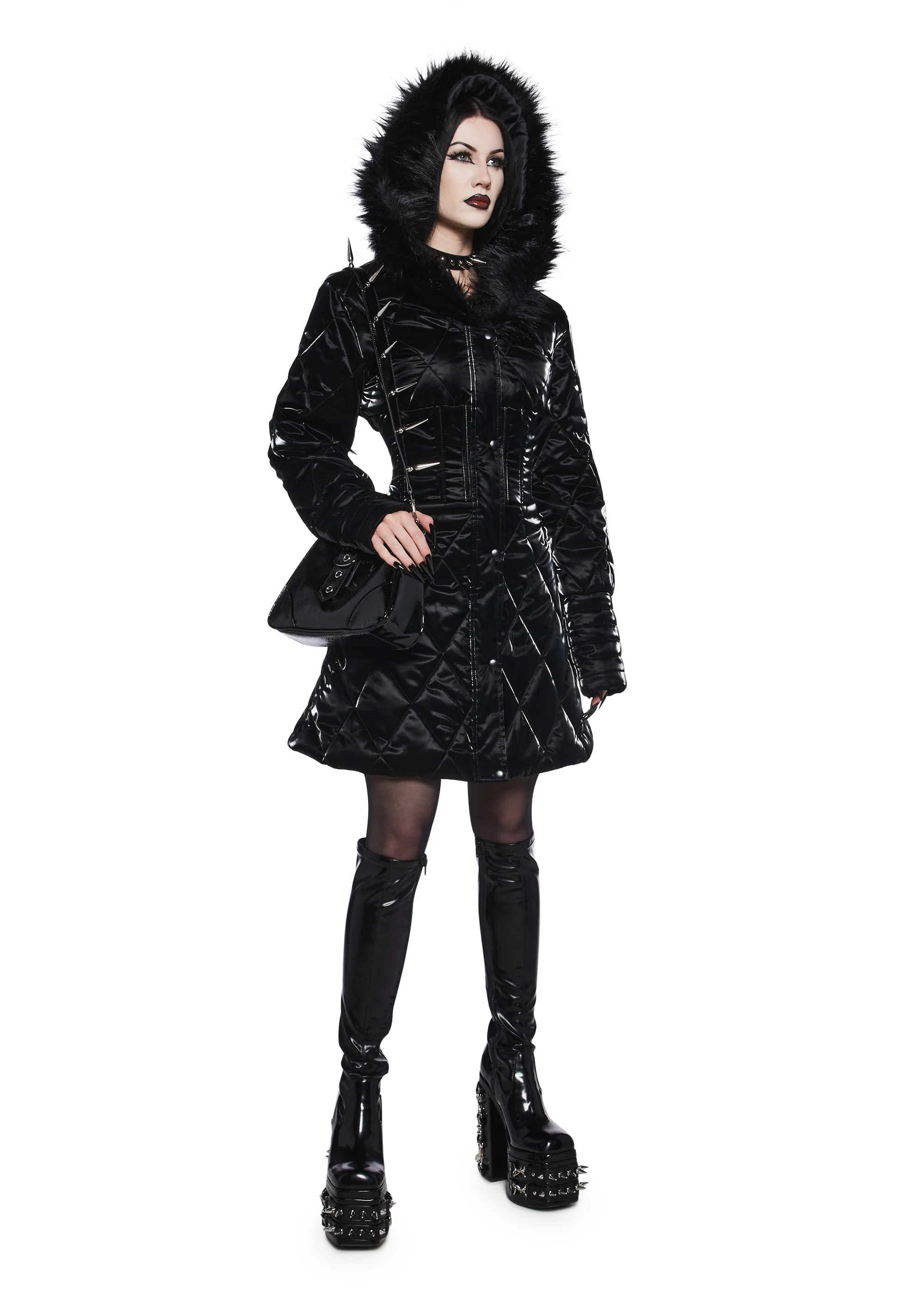 Cloaked In Darkness Corseted Puffer Jacket - Image 2