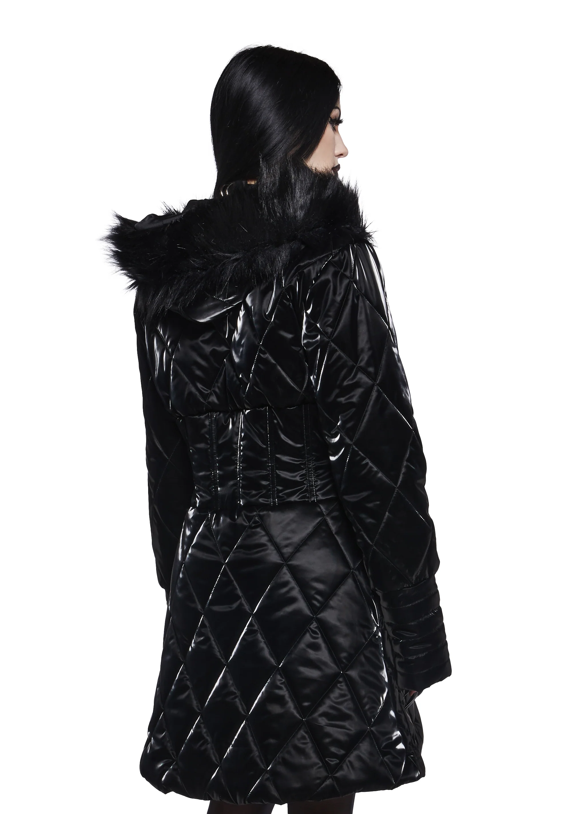 Cloaked In Darkness Corseted Puffer Jacket - Image 4