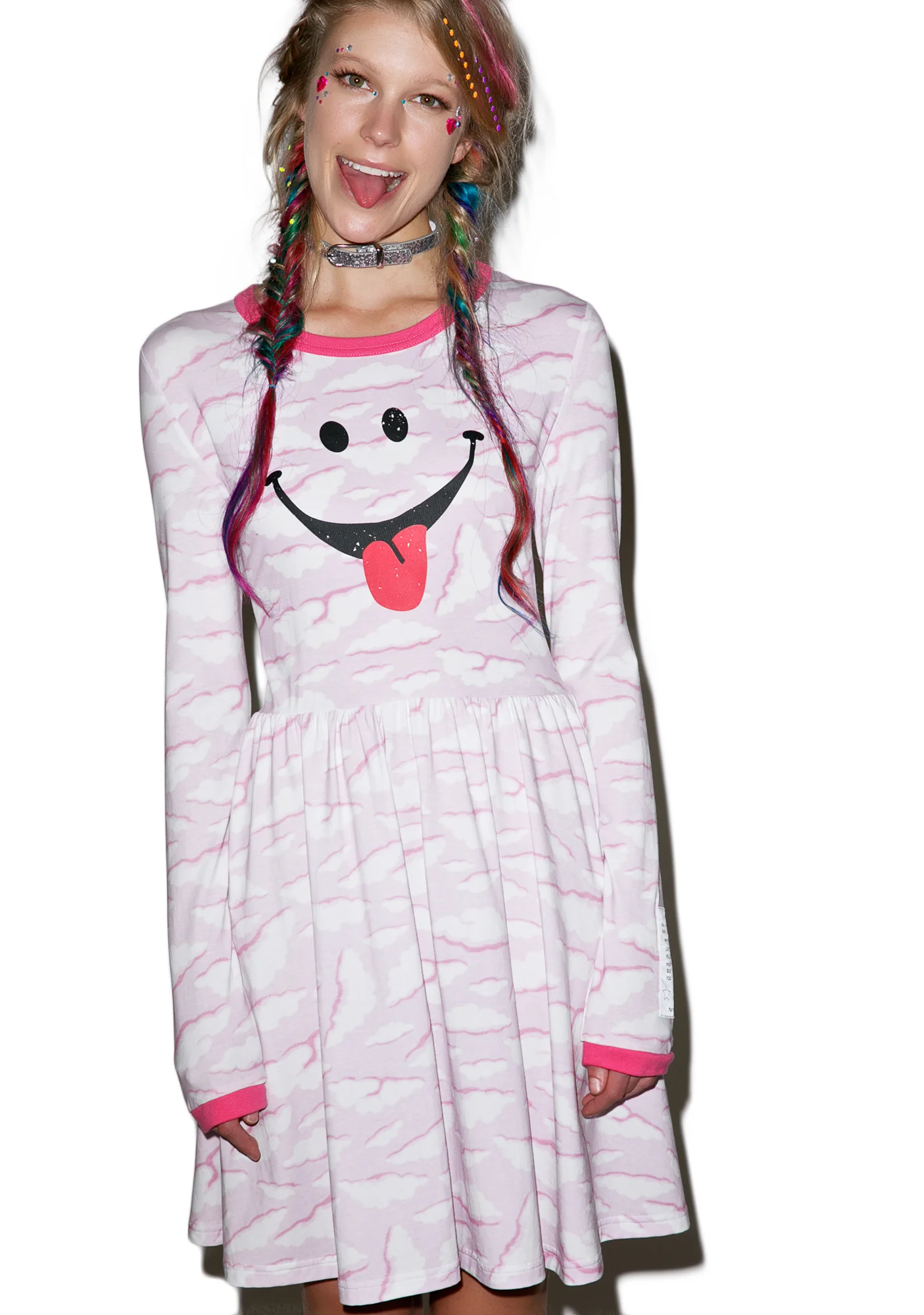 Cloud Face Skater Dress - Image 2