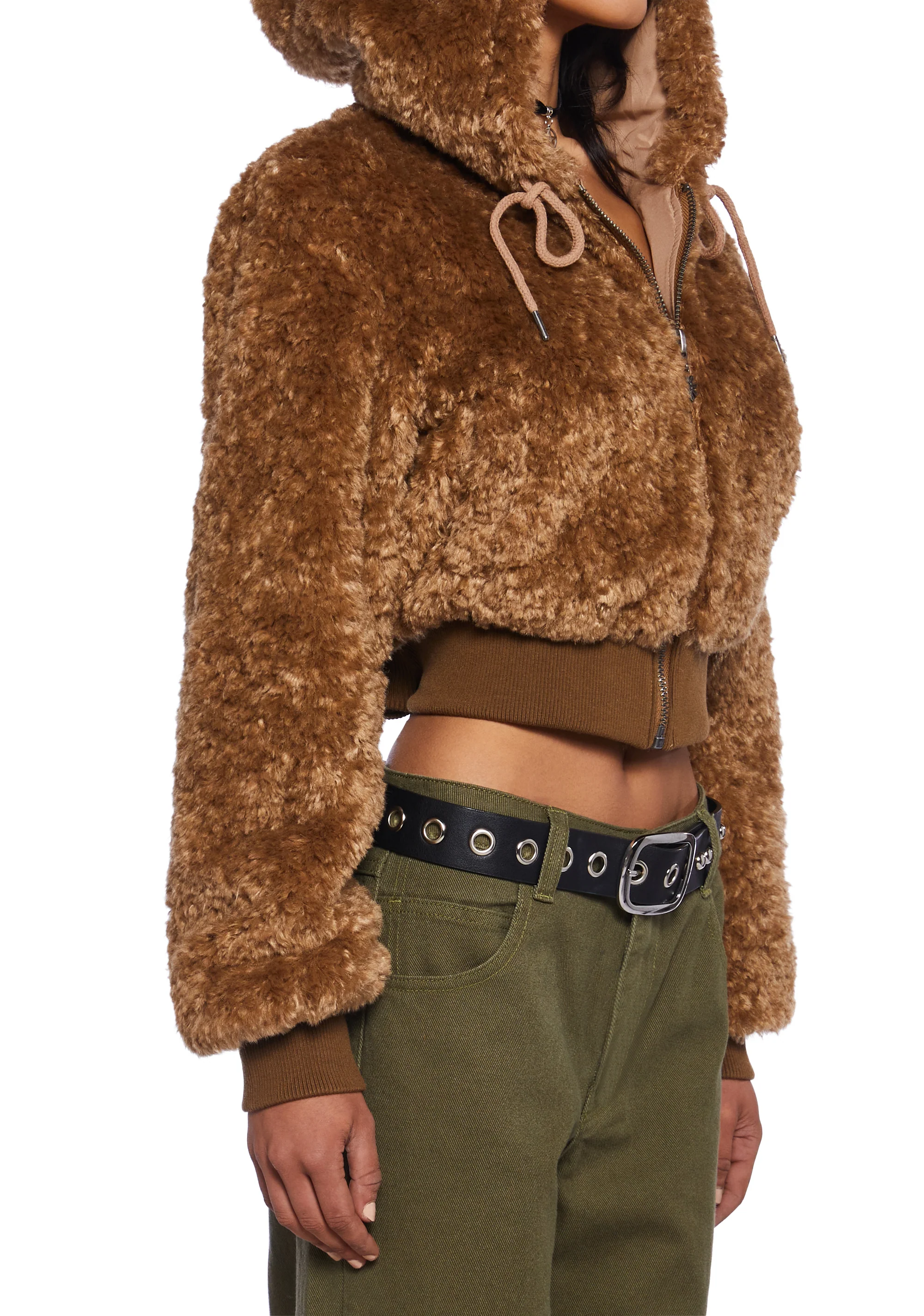 Coffee Date Hooded Sherpa Jacket - Image 6