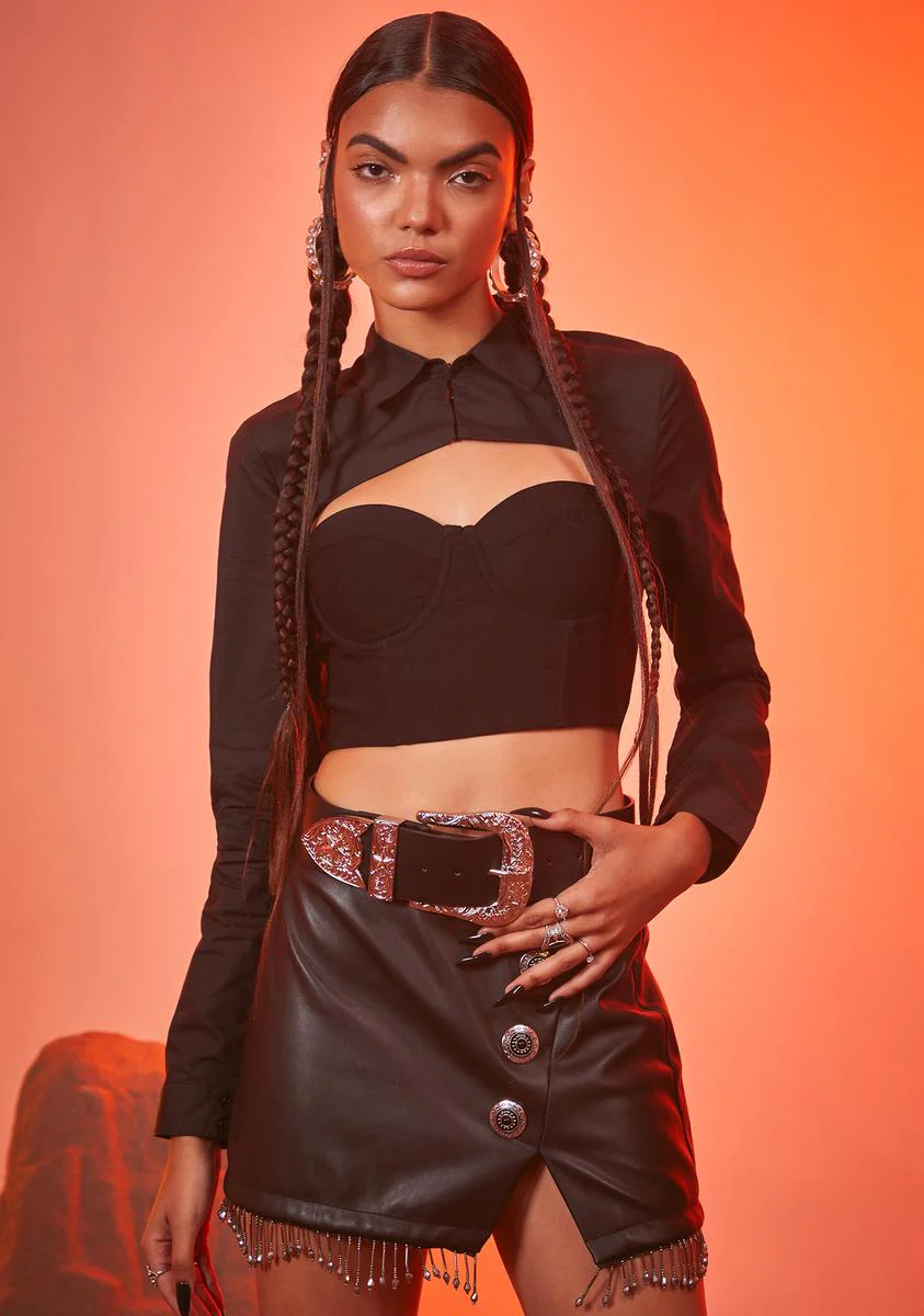 Cognac Blues Oversized Buckle Belt - Image 2