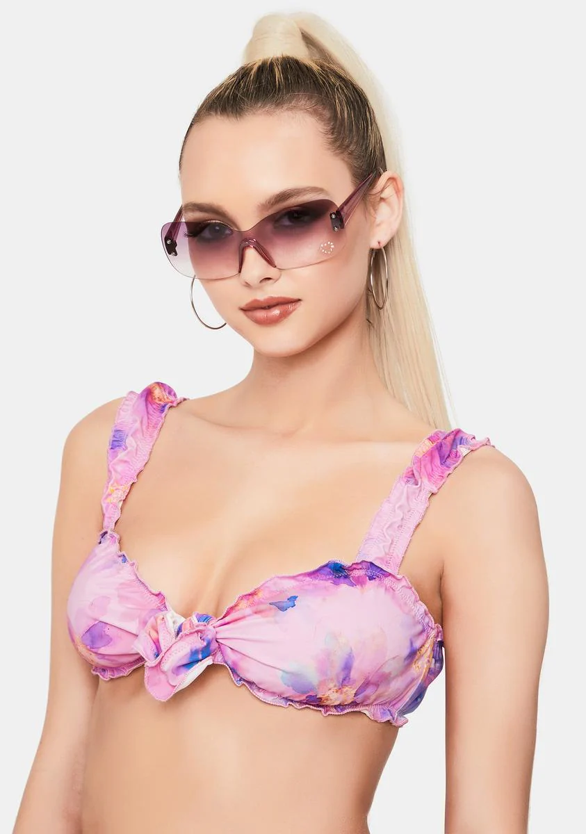 Colby Watercolor Floral Bikini Top - Image 2