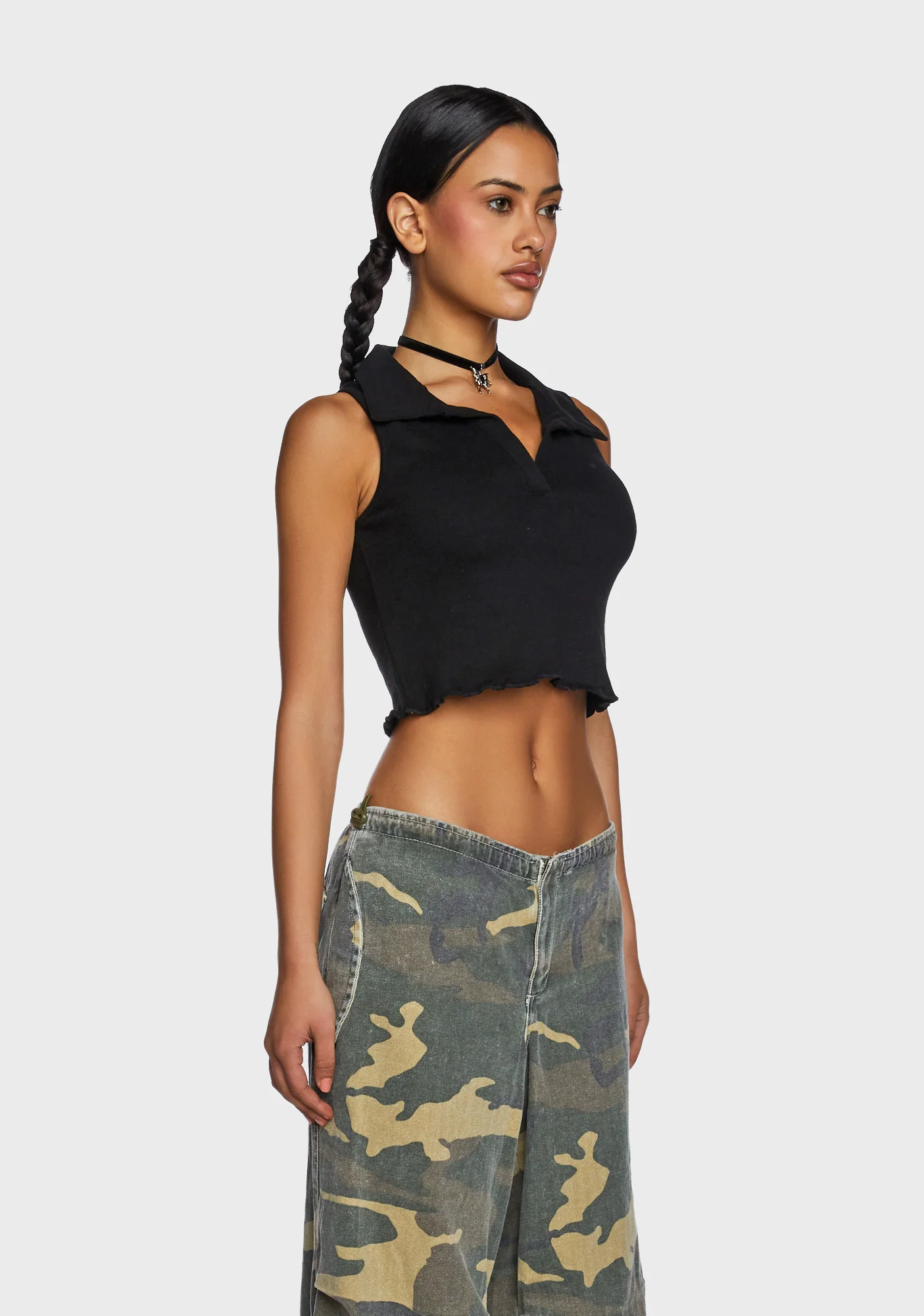 Collared Crop Top - Image 3