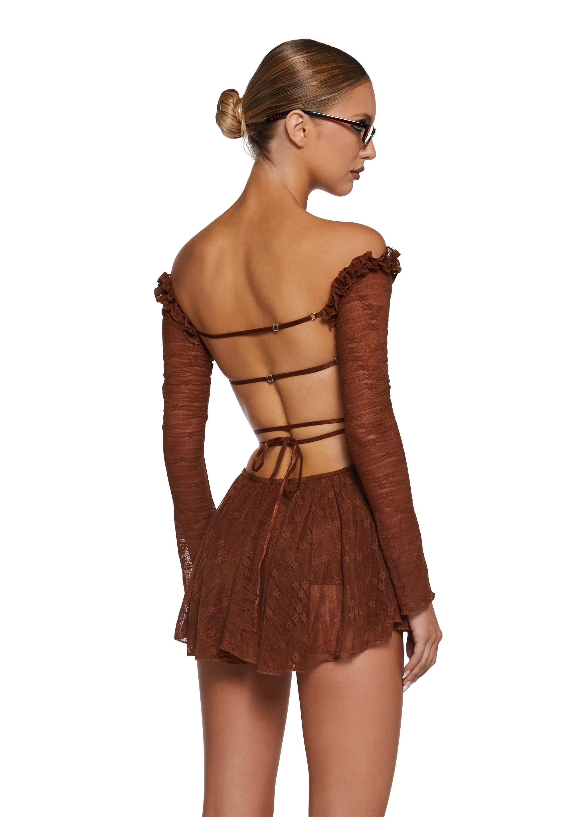 Collective Hearts Mini Dress - Brown - Image 4
