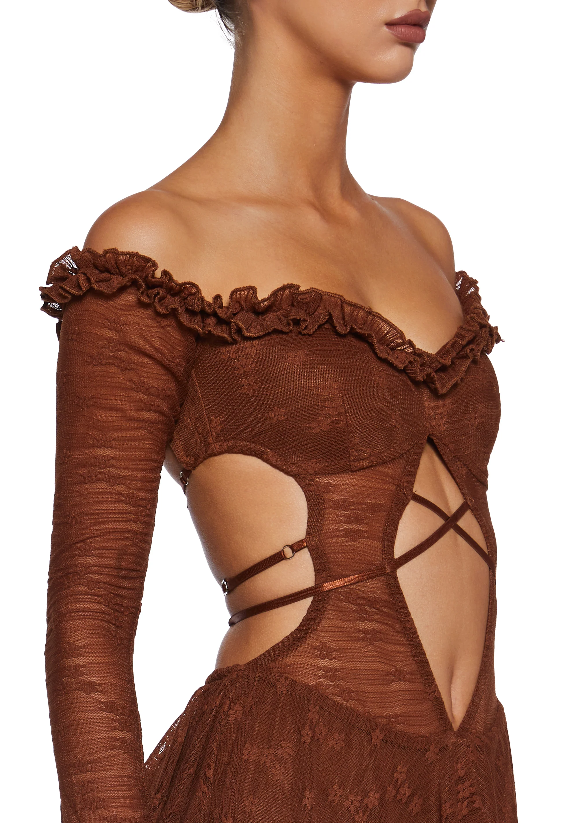 Collective Hearts Mini Dress - Brown - Image 5