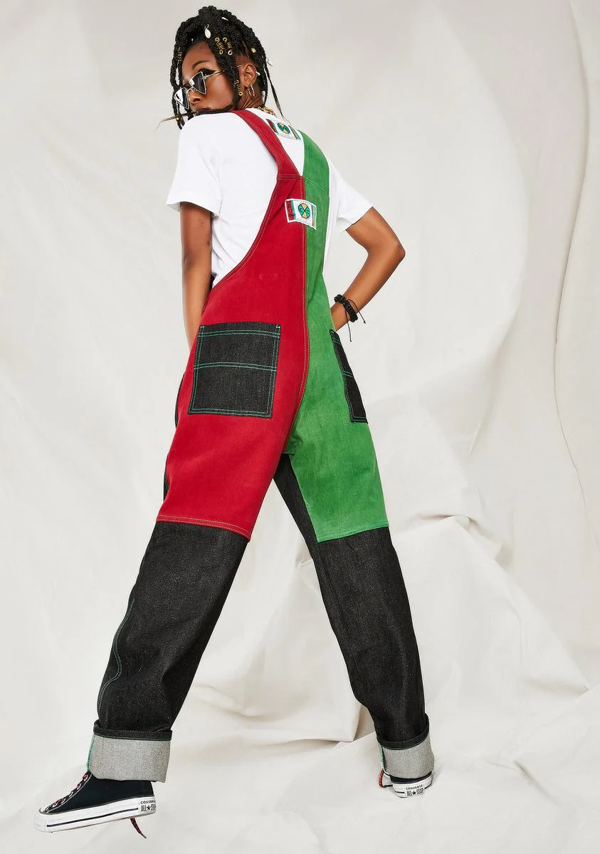 Color Block Denim Overall - Image 4