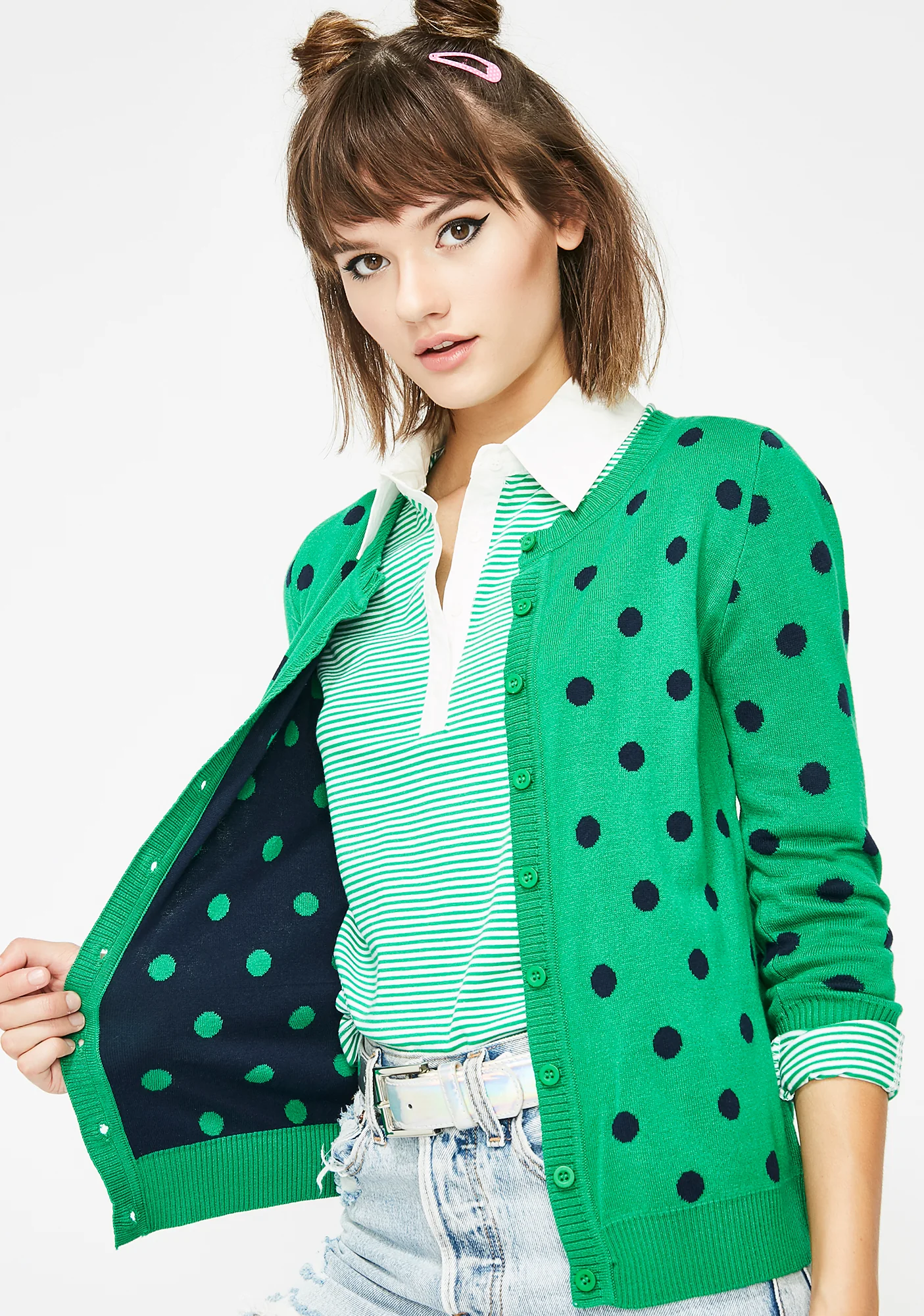 Come Around Polka Dot Cardigan - Image 2