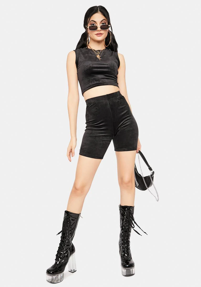 Come Correct Velour Biker Shorts Set - Image 3