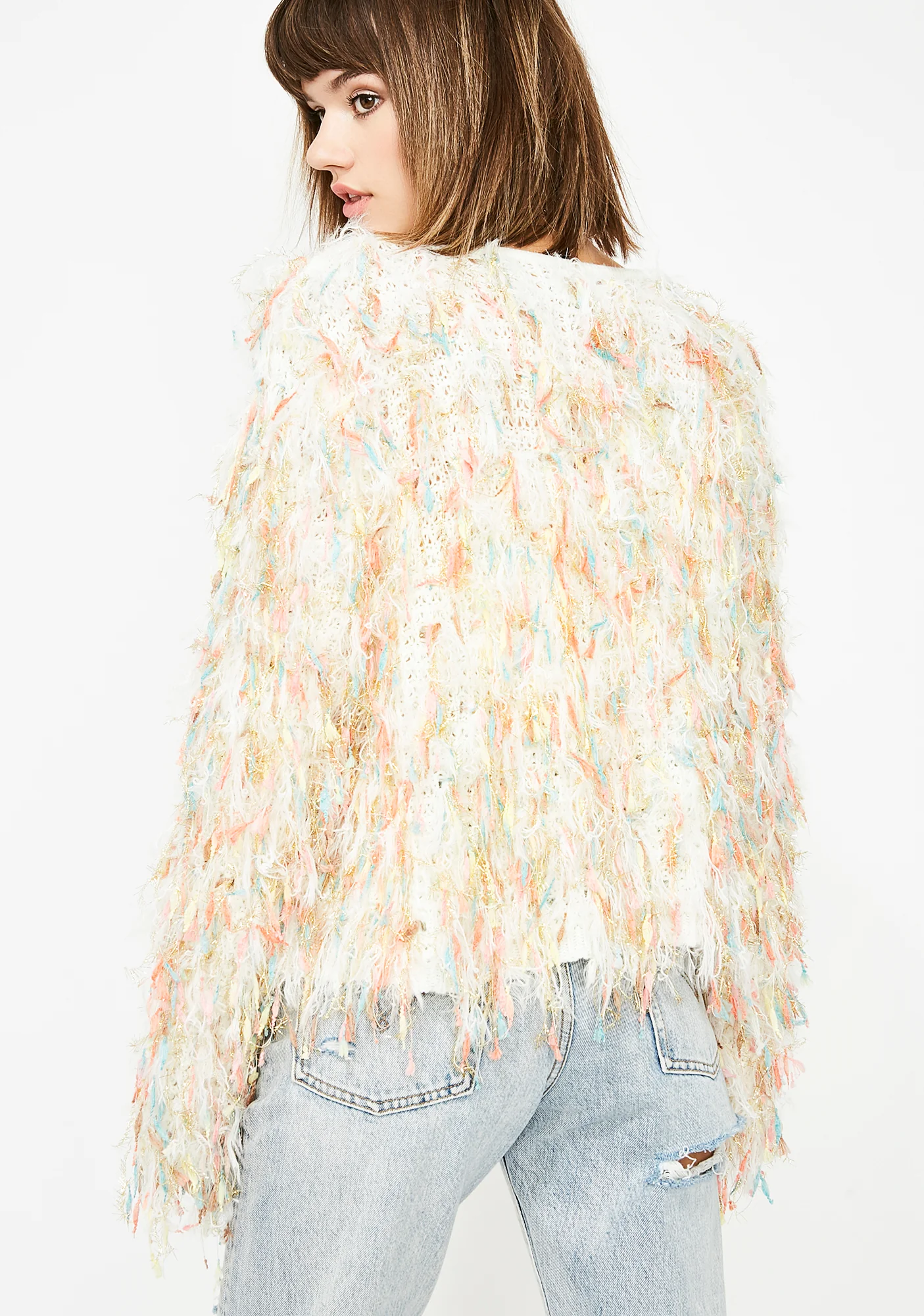 Confetti Cake Fringe Cardigan - Image 4