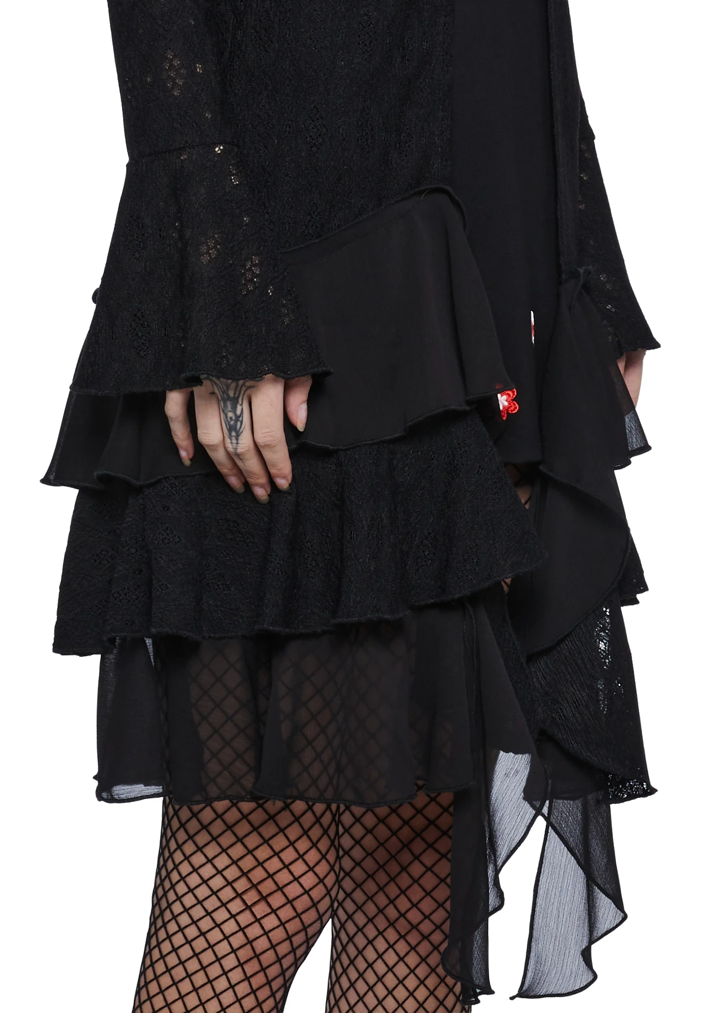 Conspiracy Theories Chiffon Cardigan - Black - Image 5