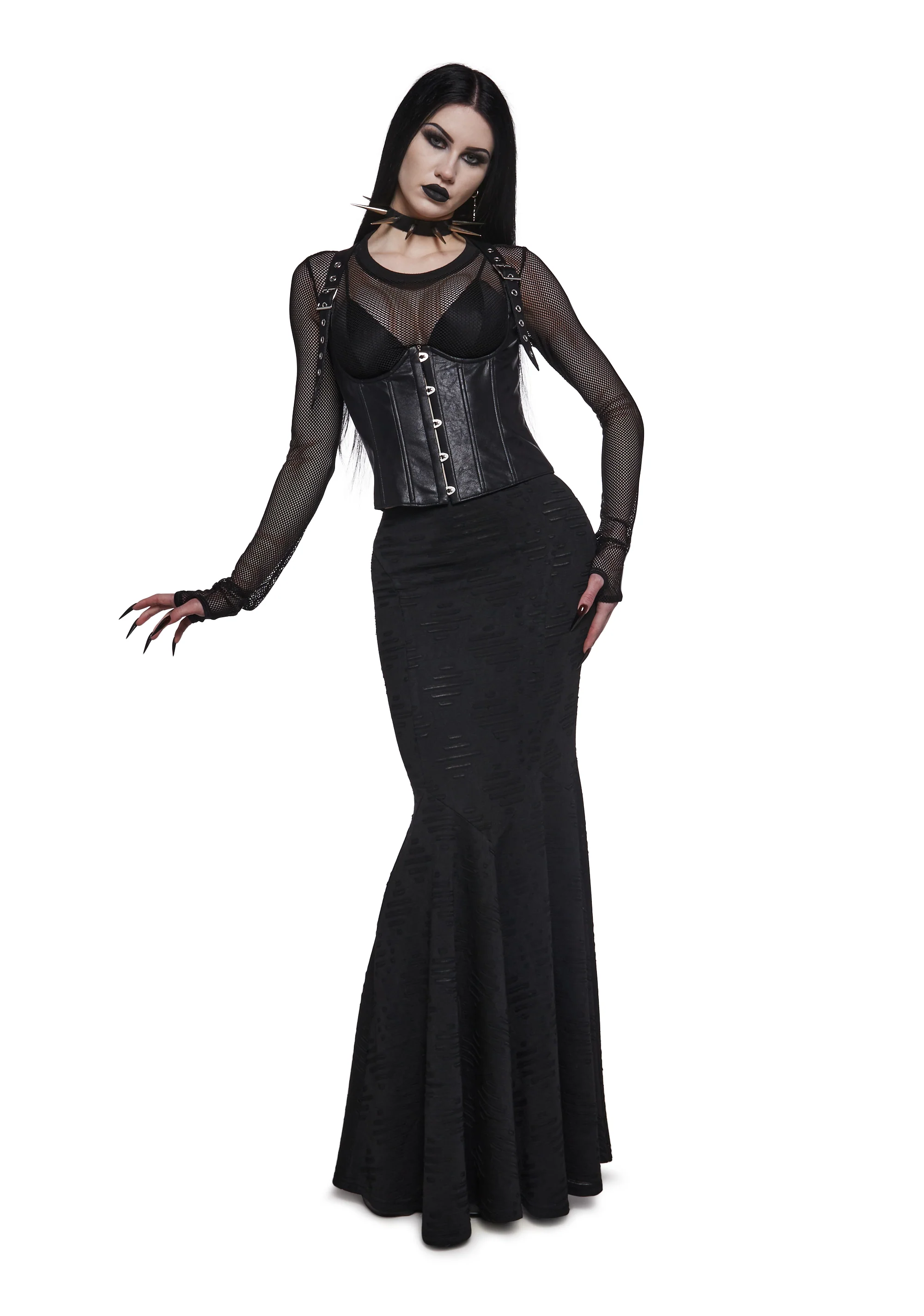 Dark Elegance Corset Maxi Skirt - Image 2