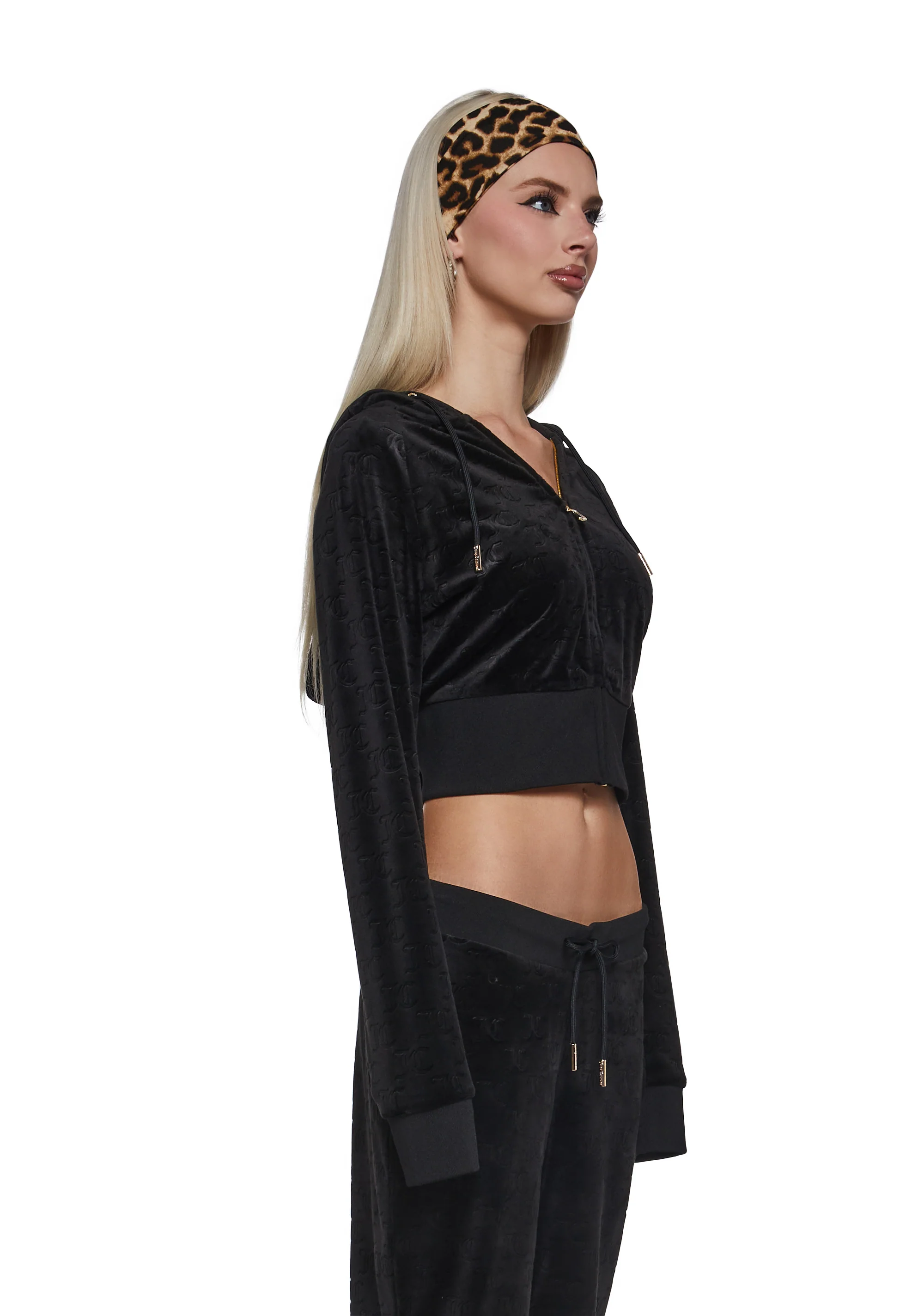Embossed Velour Corset Hoodie - Image 3