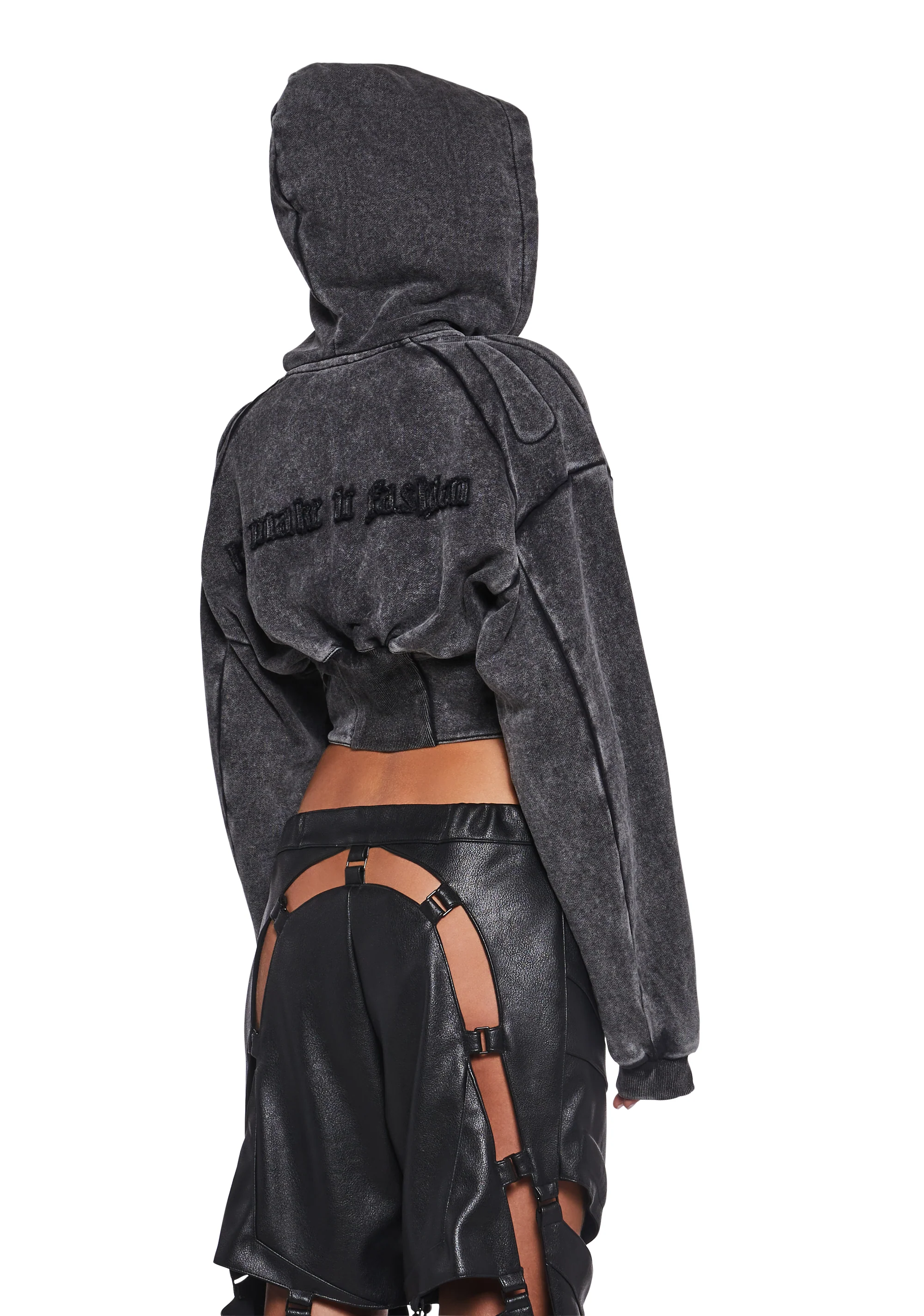 Sweat Corset Zip Hoodie - Image 4