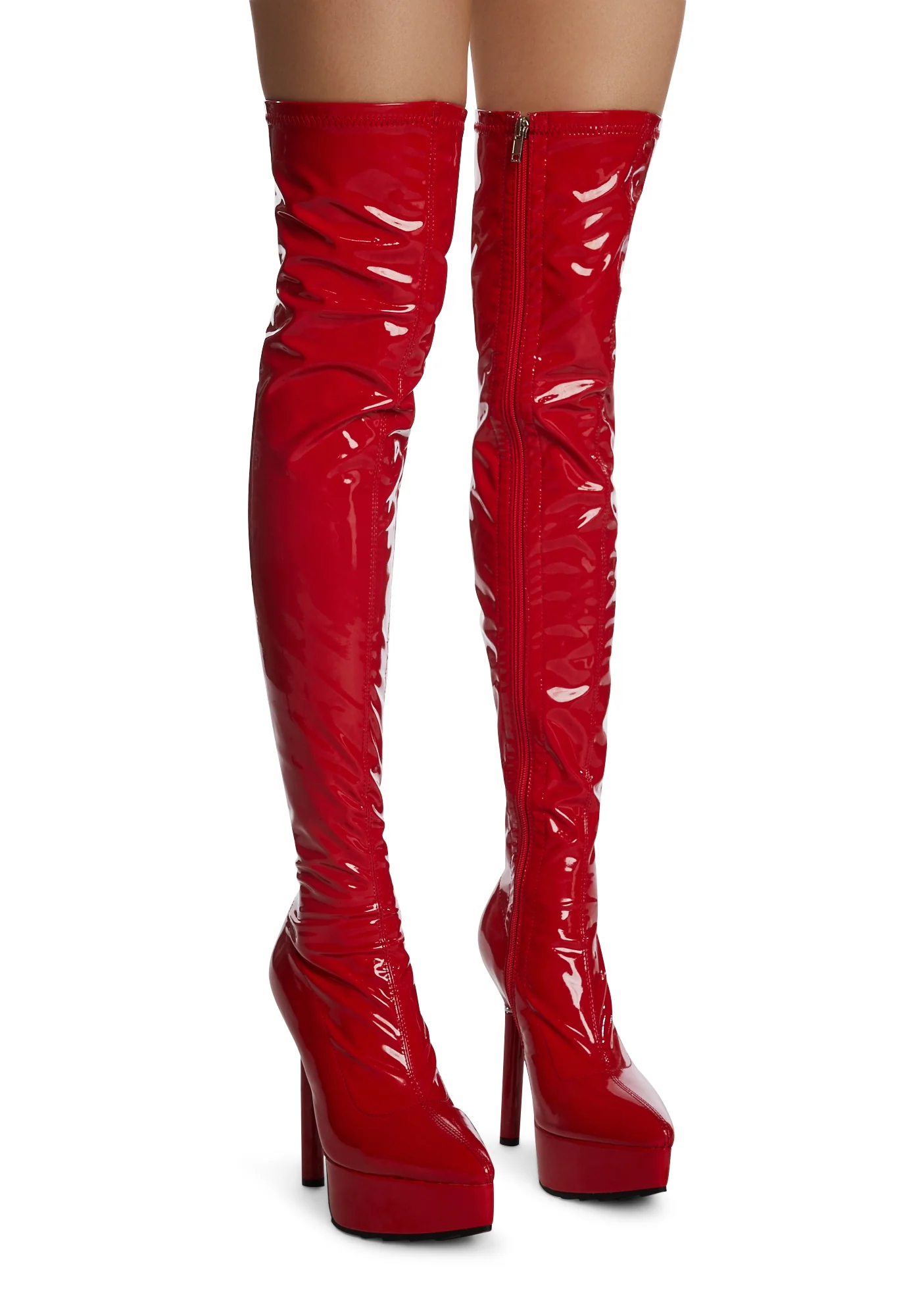 Cosmic Girl Thigh High Boots - Red - Image 3