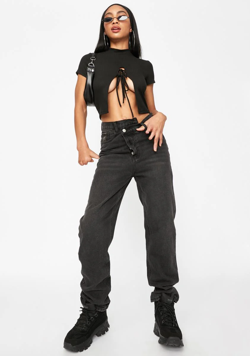 Could've Been U Front Tie Crop Tee - Image 3