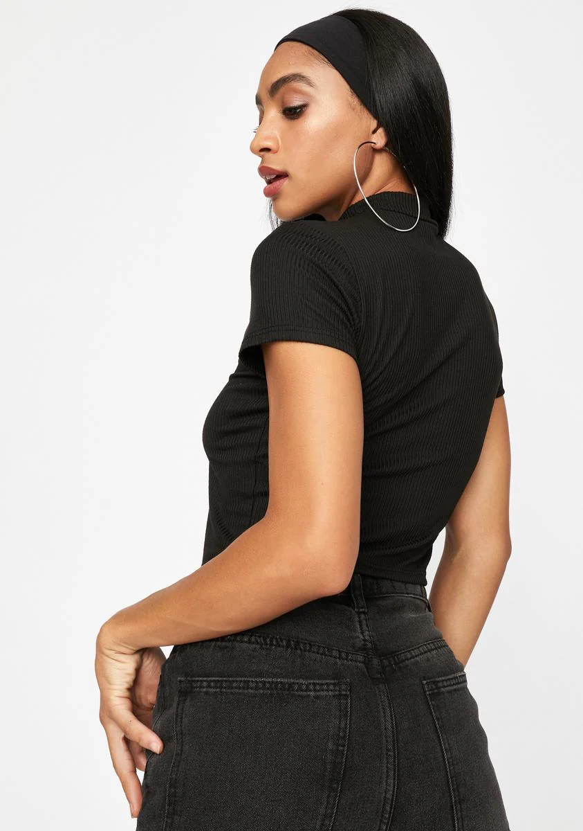 Could've Been U Front Tie Crop Tee - Image 4
