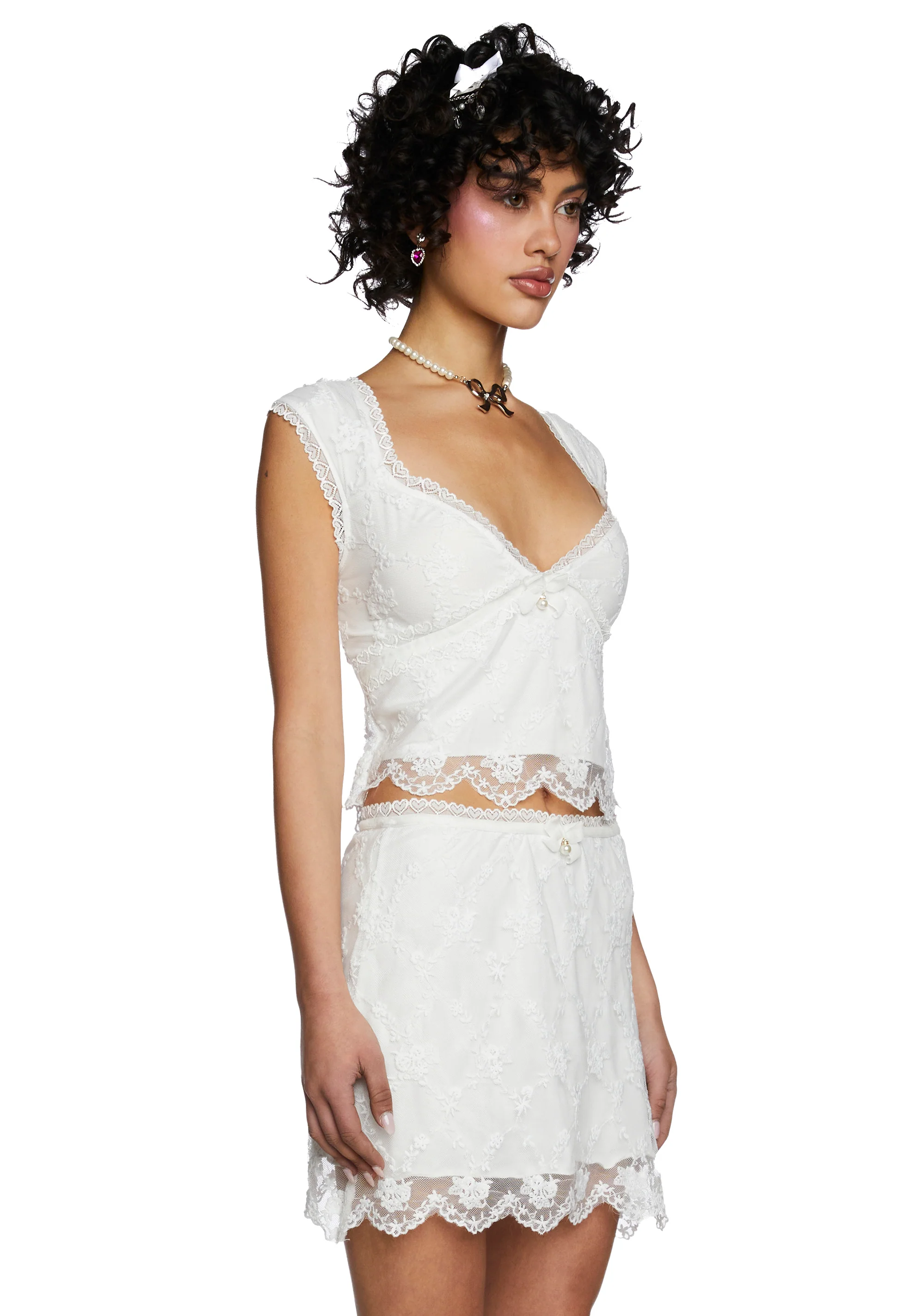 Count The Ways Lace Top - White - Image 3