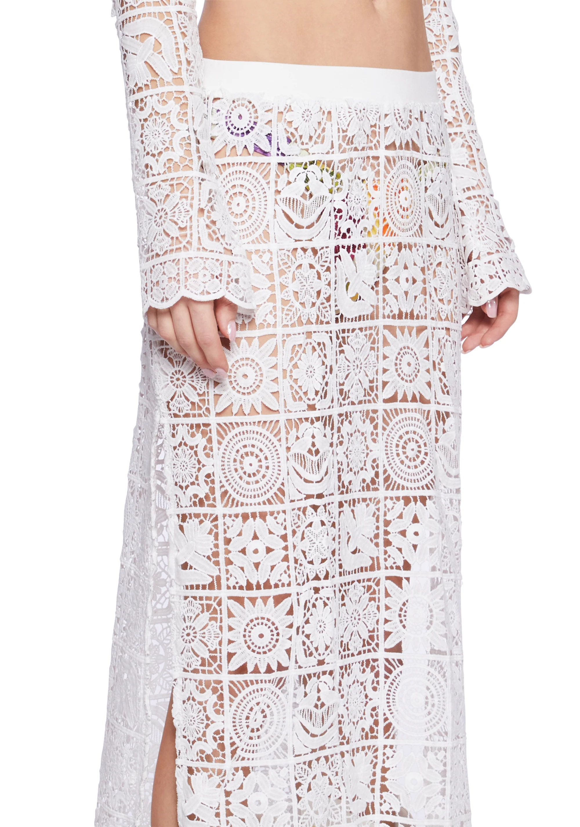 Country Charm Crochet Maxi Skirt - Image 5
