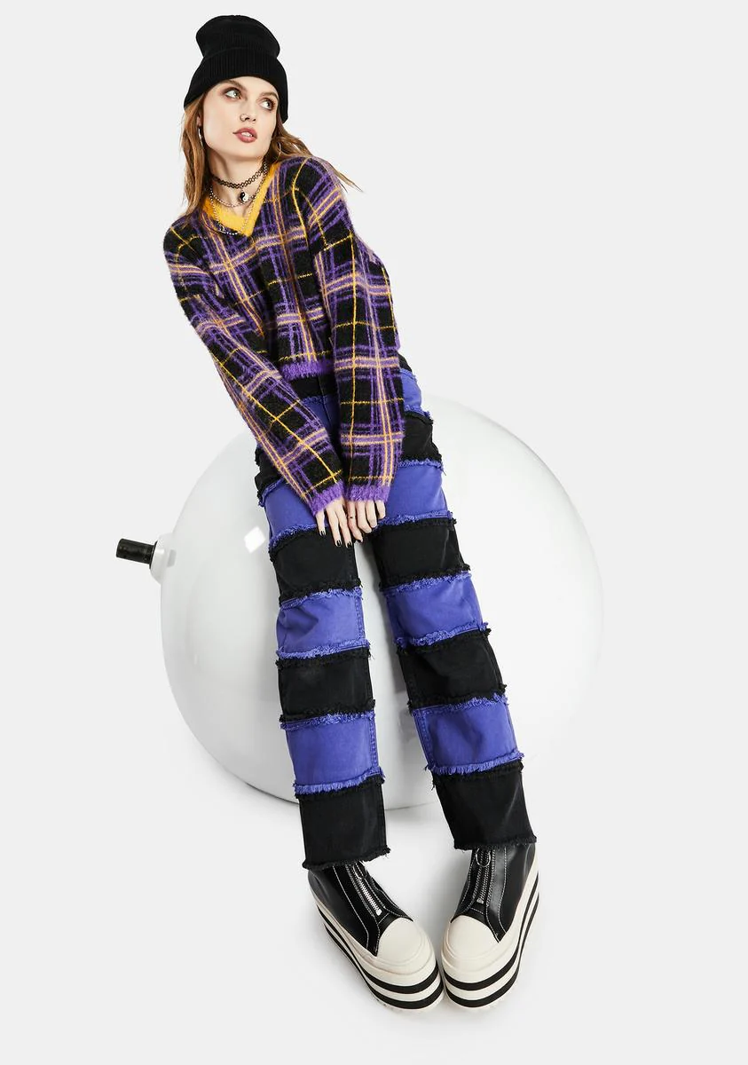 Country Fuzzy V-Neck Sweater - Image 3