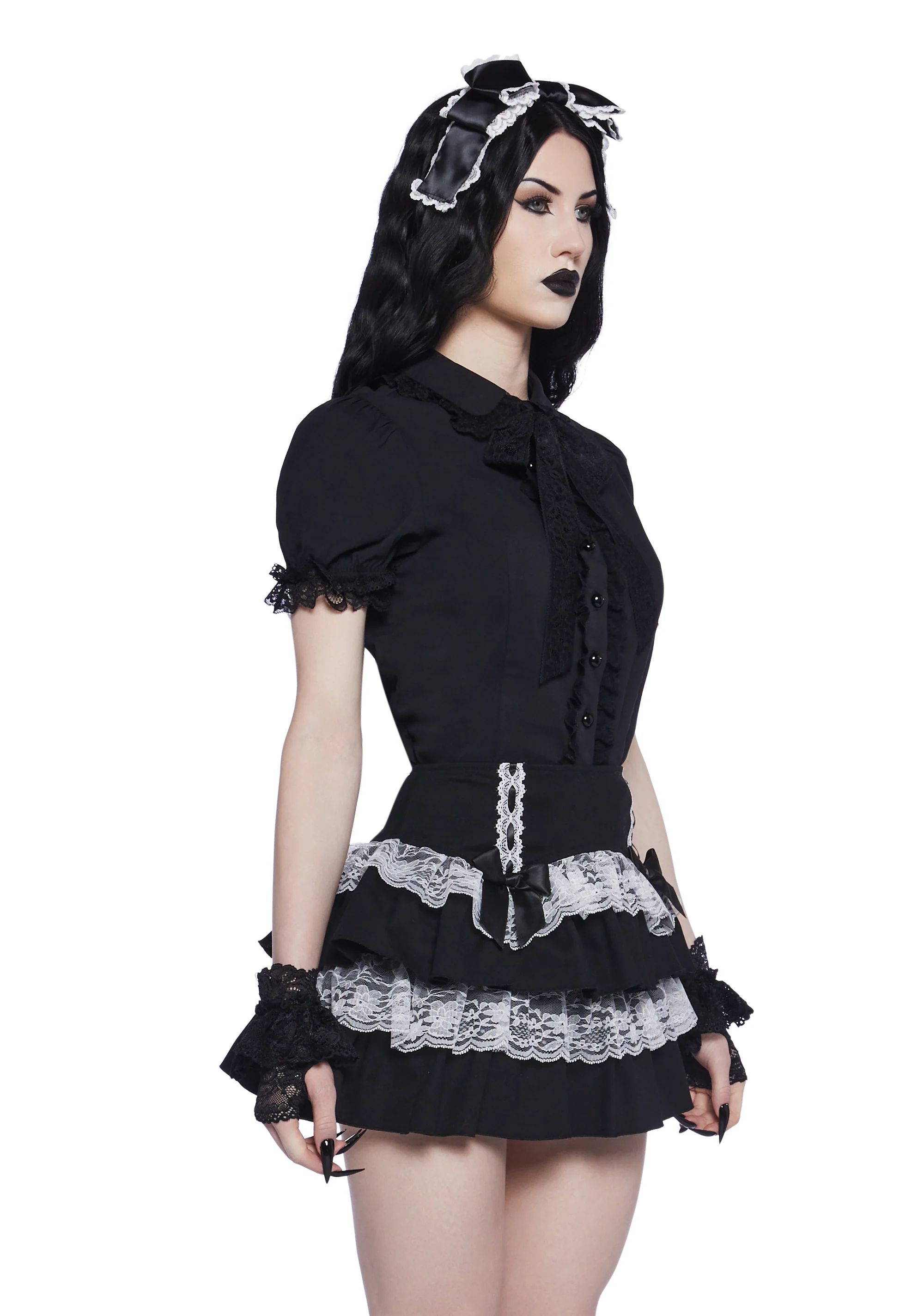 Coveted Darling Poplin Blouse - Black - Image 3