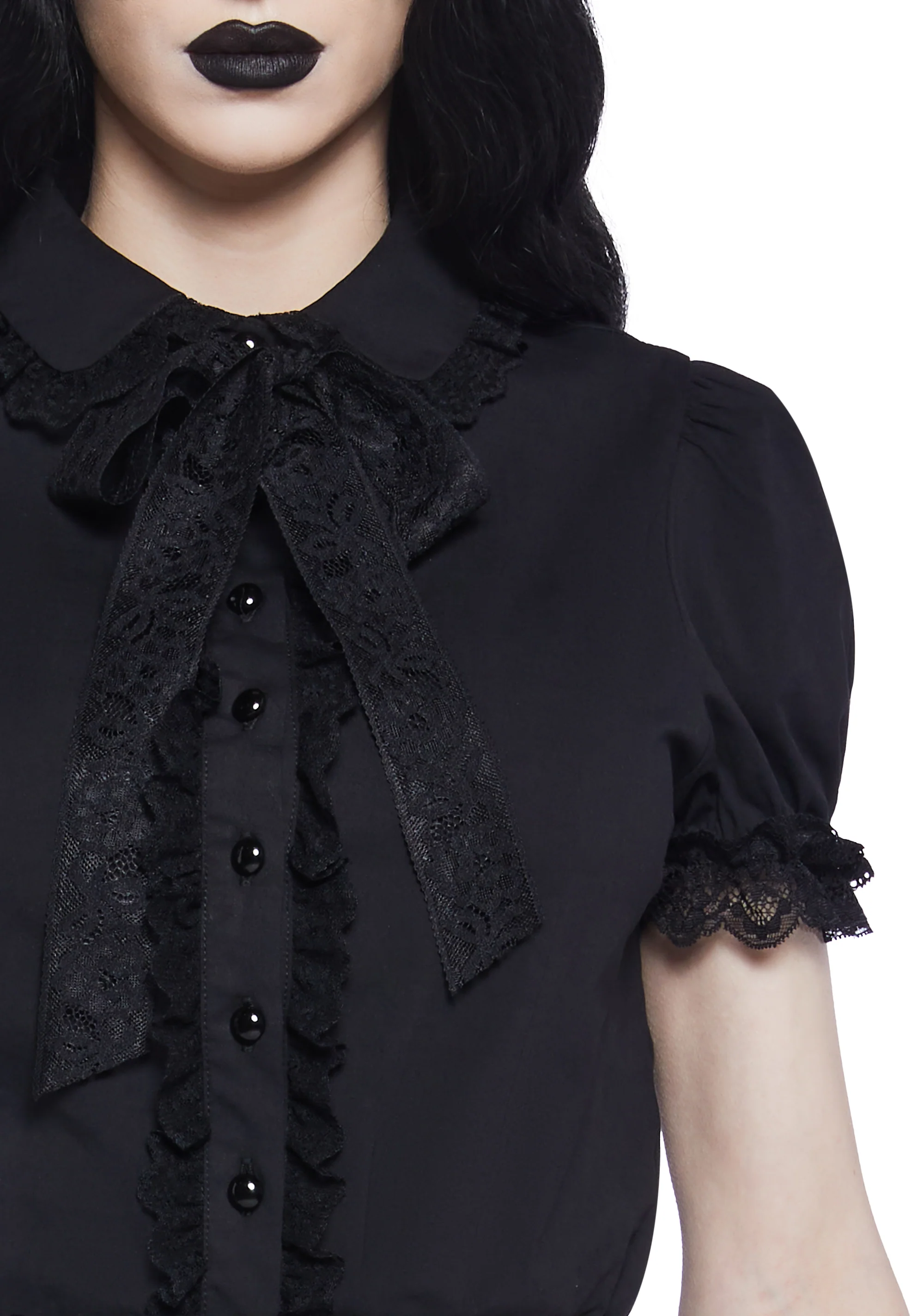 Coveted Darling Poplin Blouse - Black - Image 5