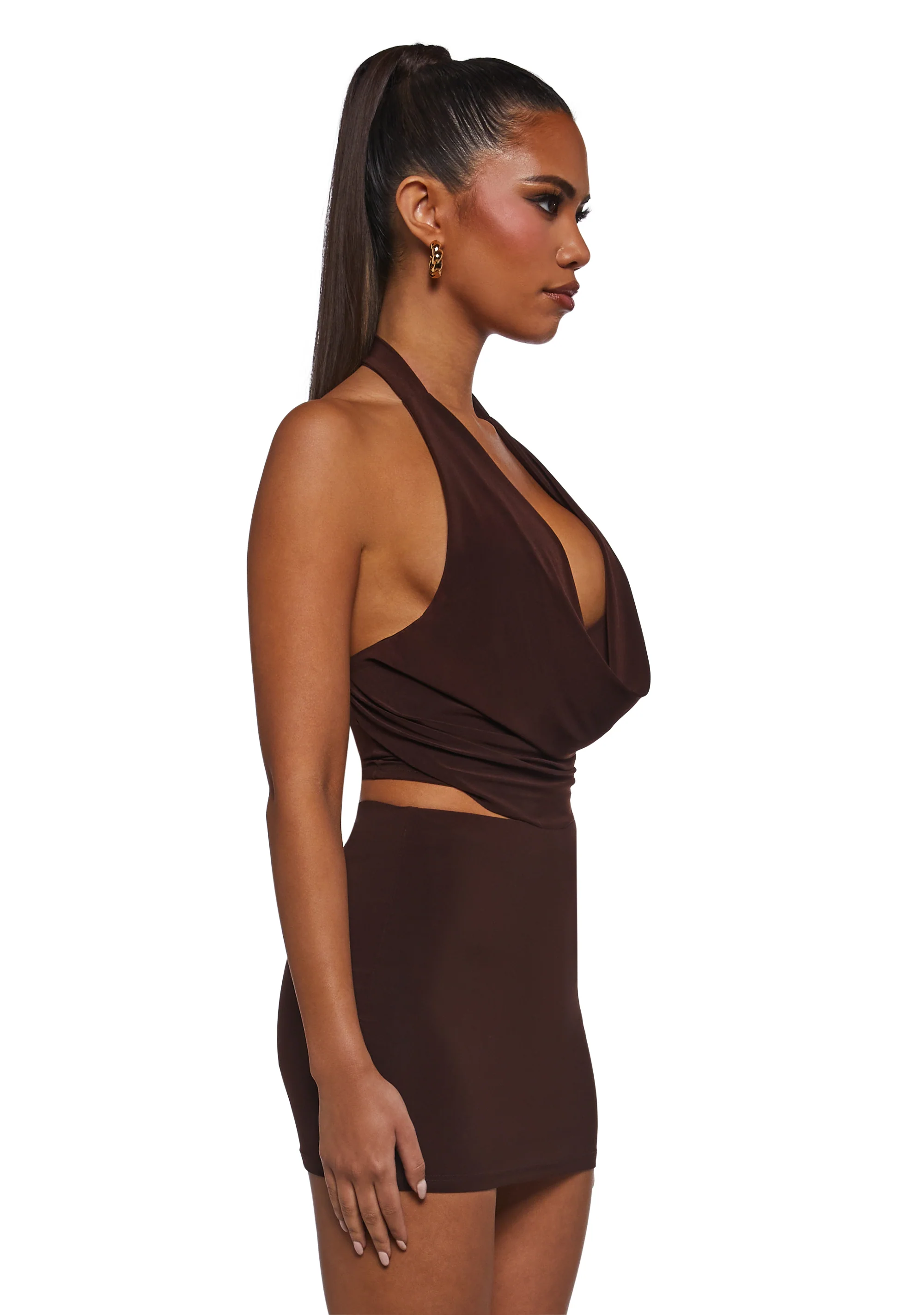 Chart Topper Skirt Set - Brown - Image 3