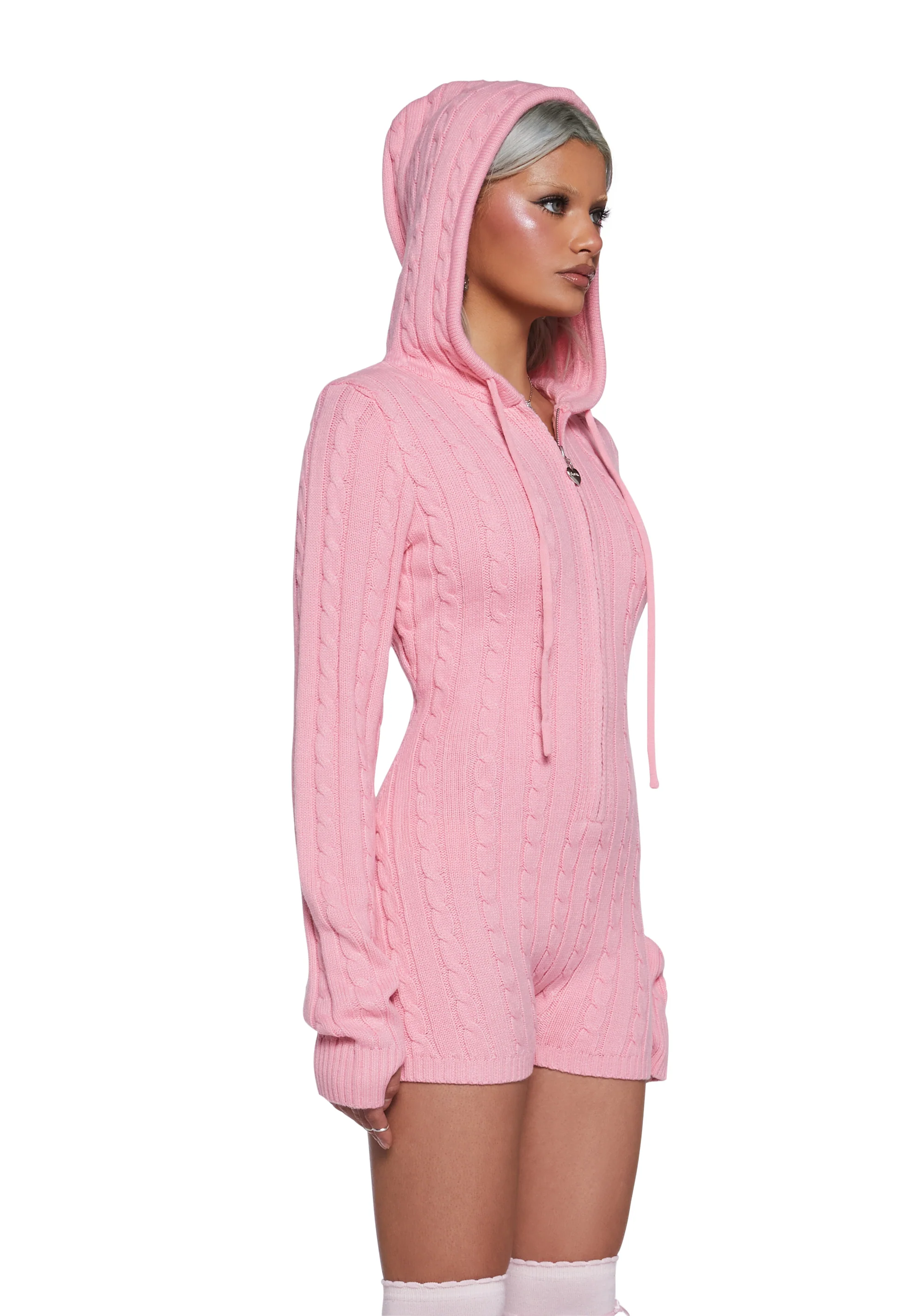 Cozy Bliss Cable Knit Romper - Image 3