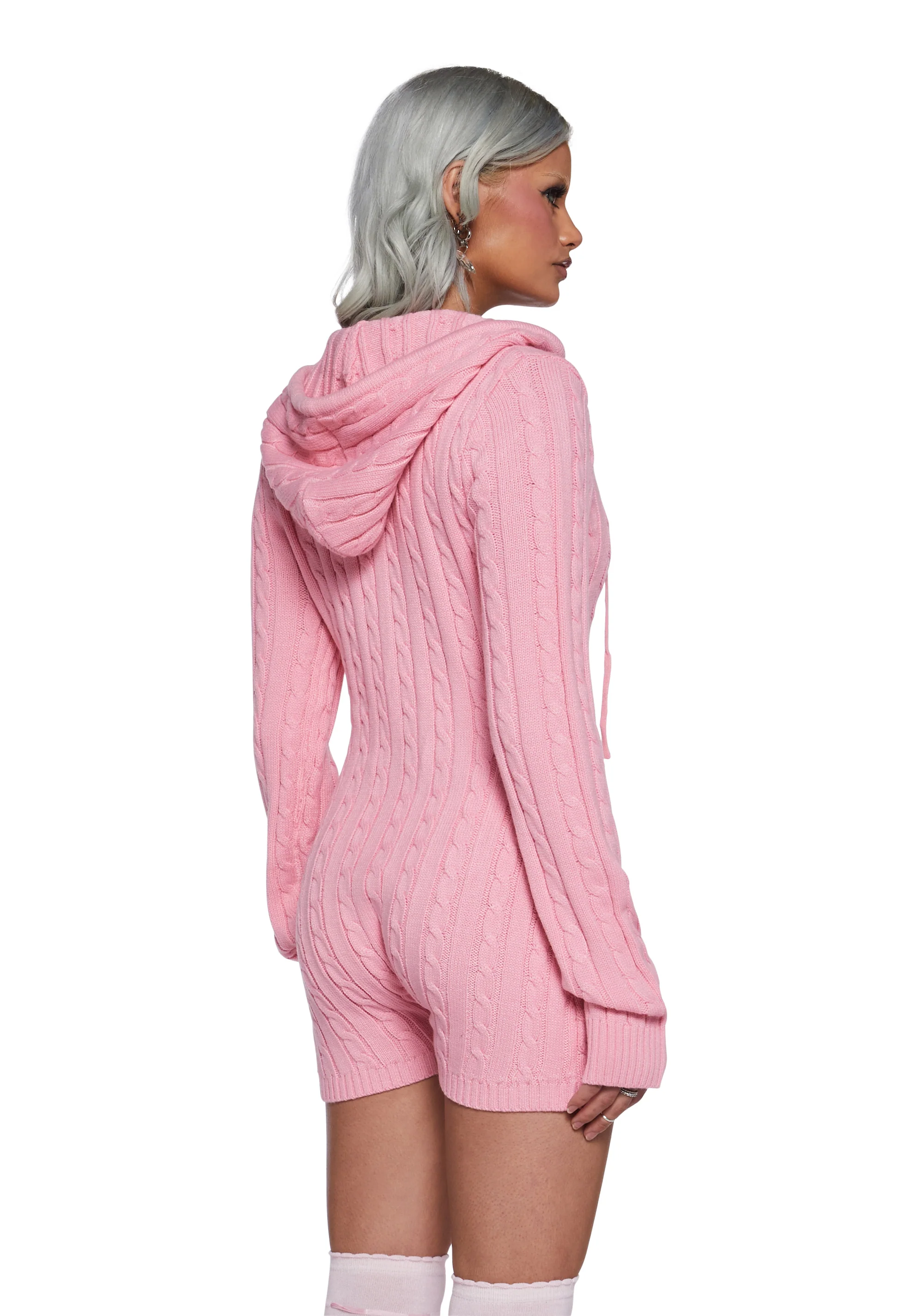 Cozy Bliss Cable Knit Romper - Image 4