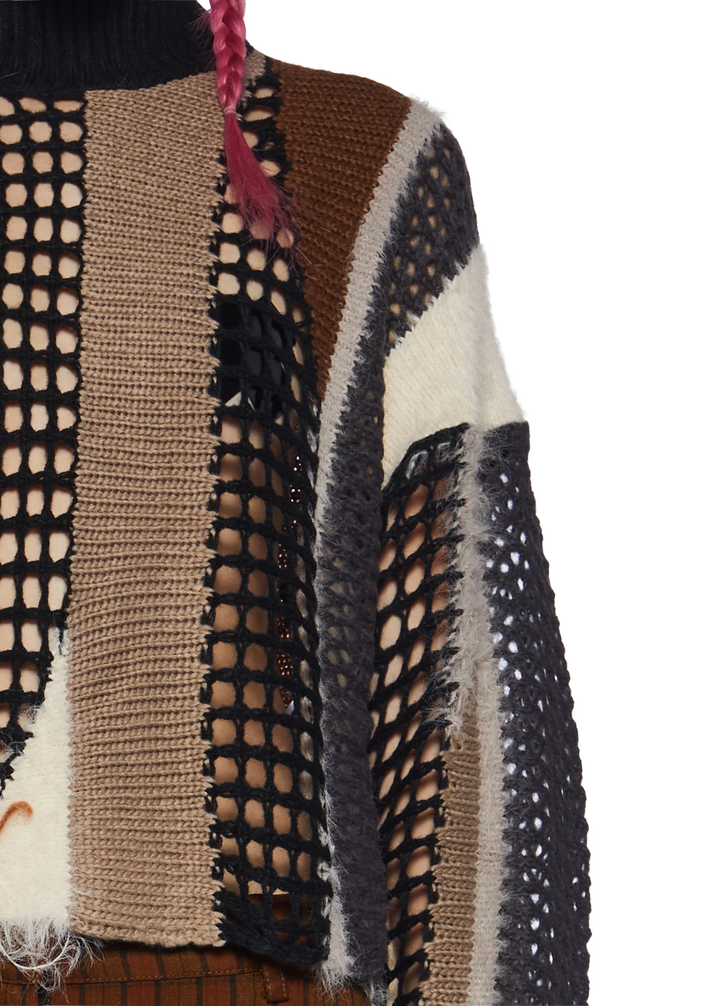 Crafted Patchwork Knit Sweater - Image 5