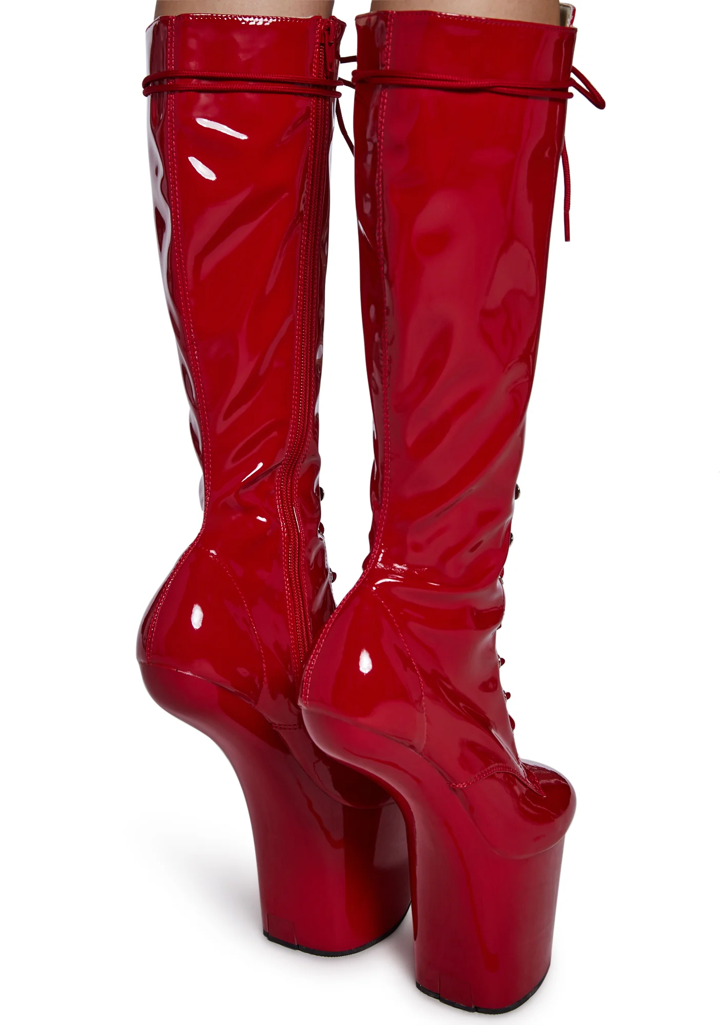 Craze-2023 Heelless Boots - Red - Image 4