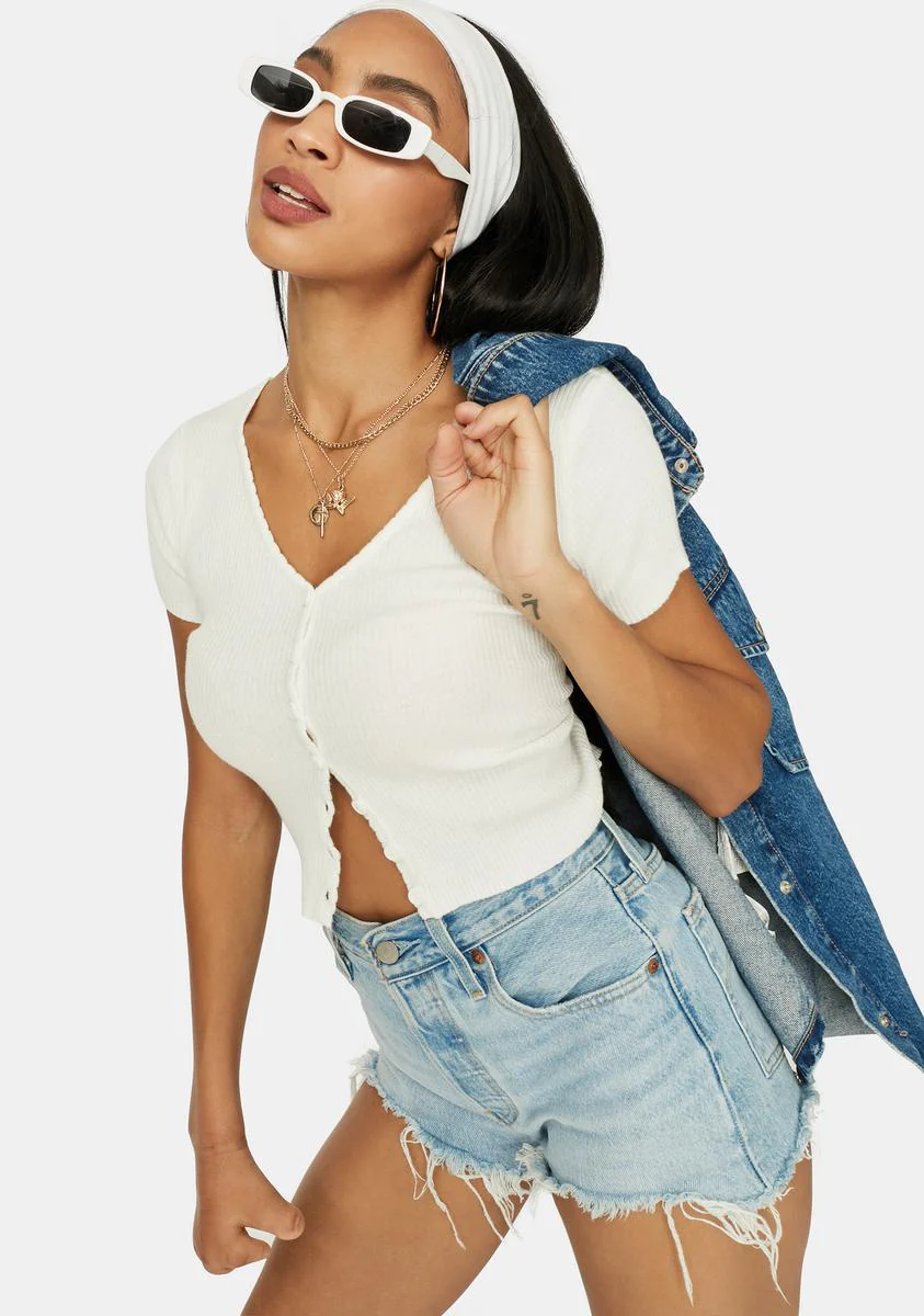 Cream Call Upon Me Cropped Cardigan - Image 2