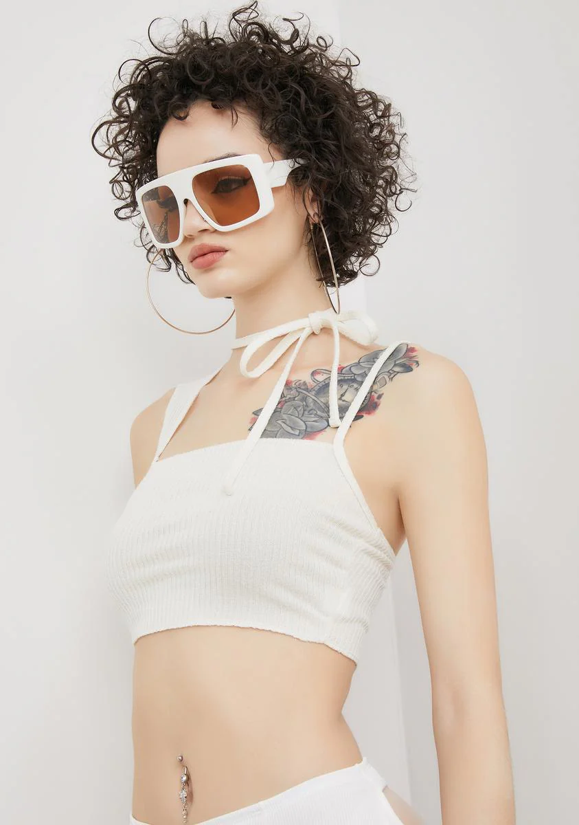 Cream Chill Lies Crop Tank Top - Image 2