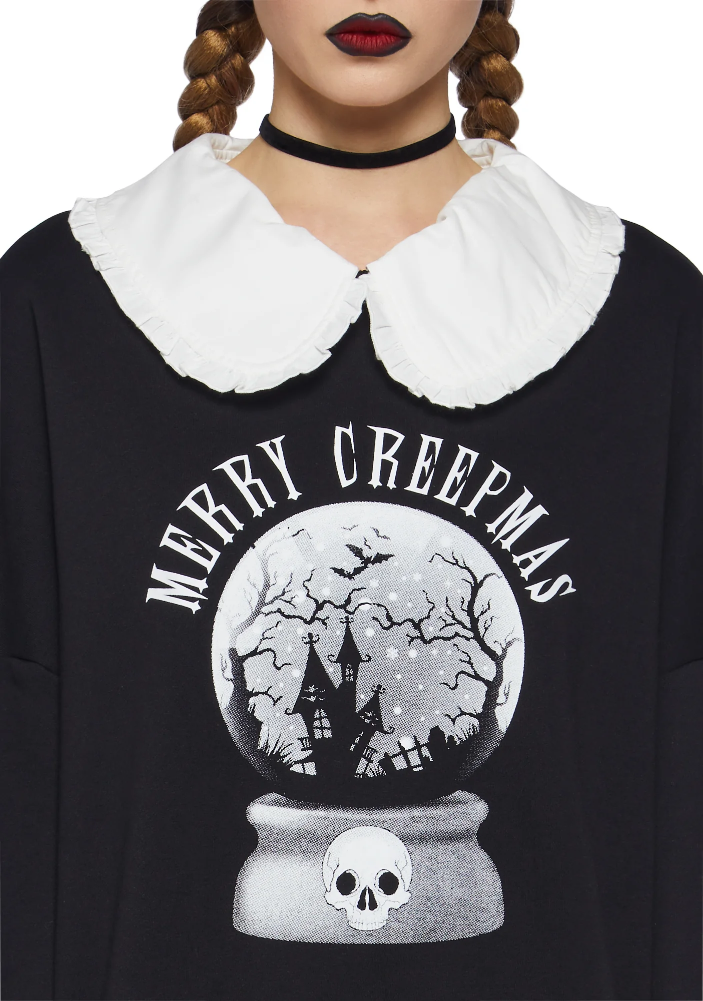 Snowglobe Nightmares Collared Sweatshirt - Image 5