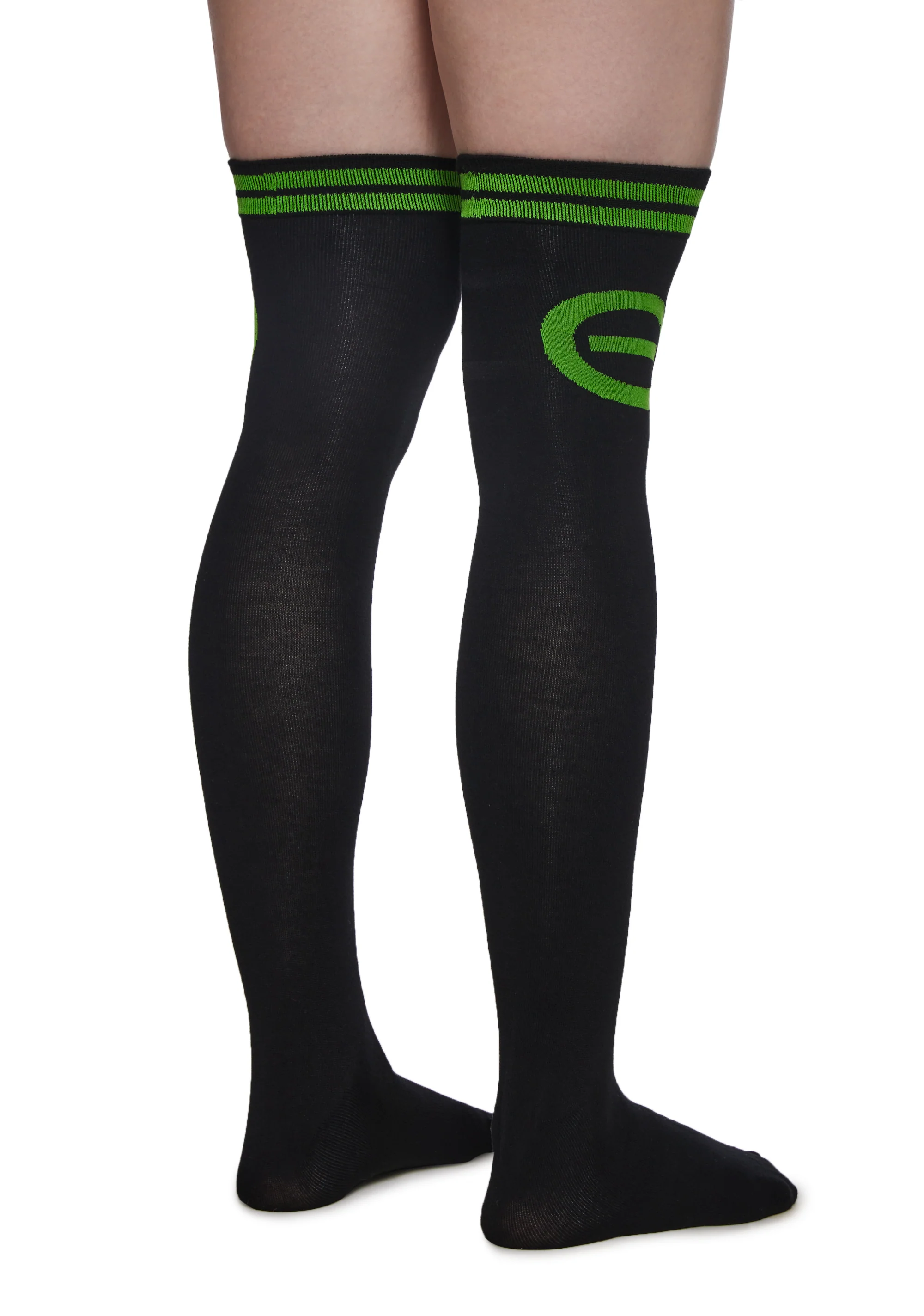 Creepy Green Light Thigh High Socks - Image 4