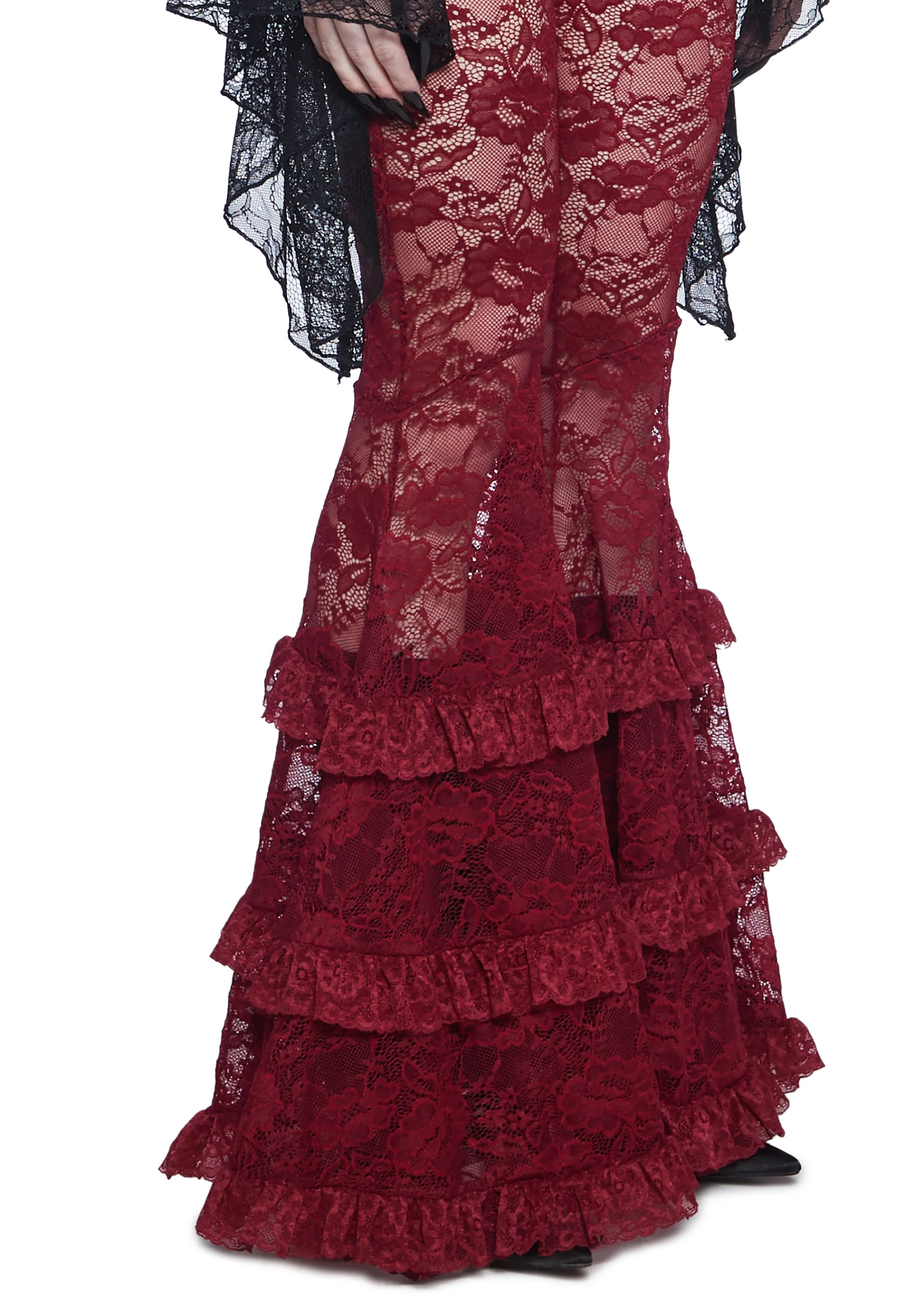 Crimson Lust Flare Pants - Dark Red - Image 5