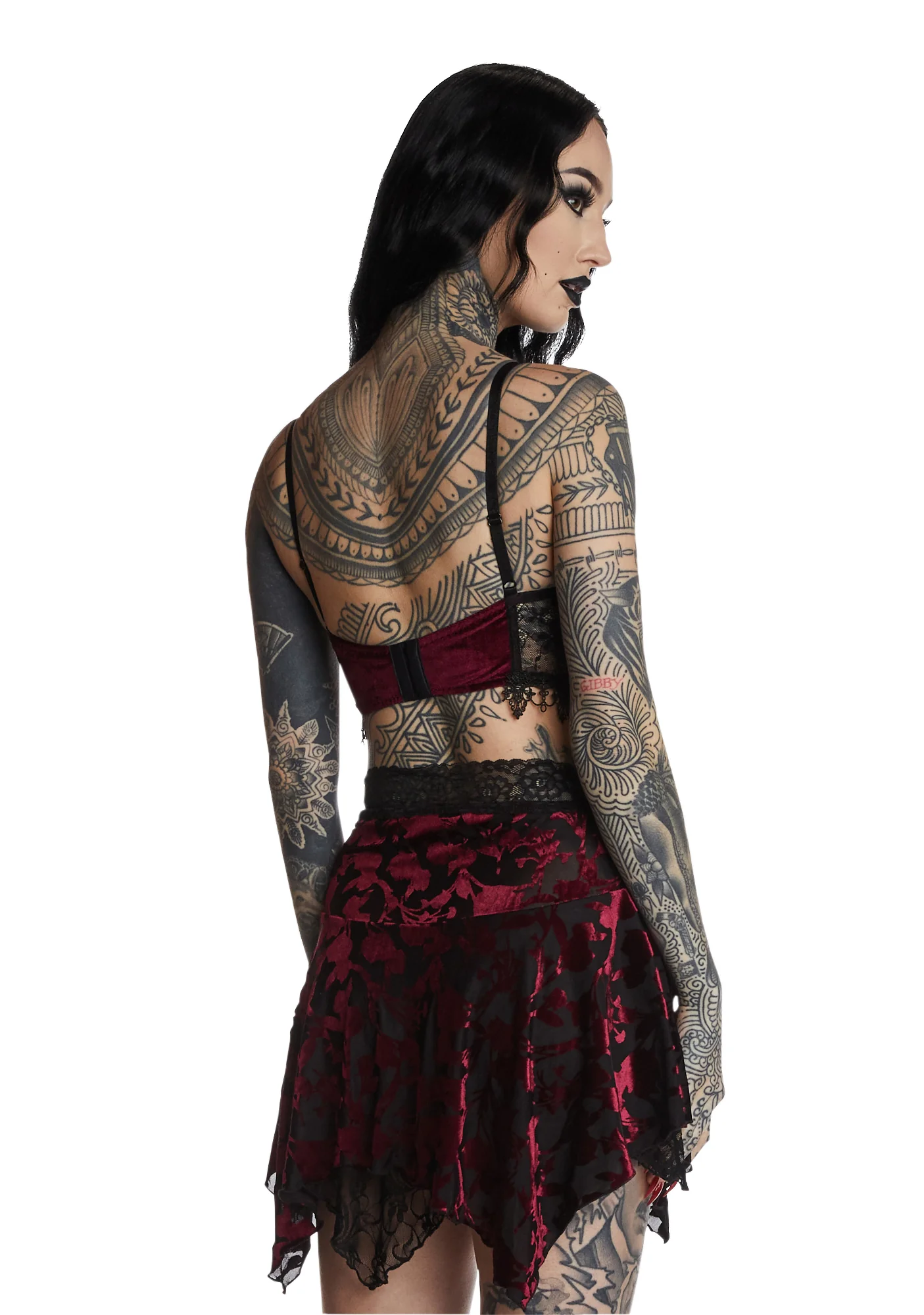 Crimson Morphine Eyes Velvet Bra - Image 4