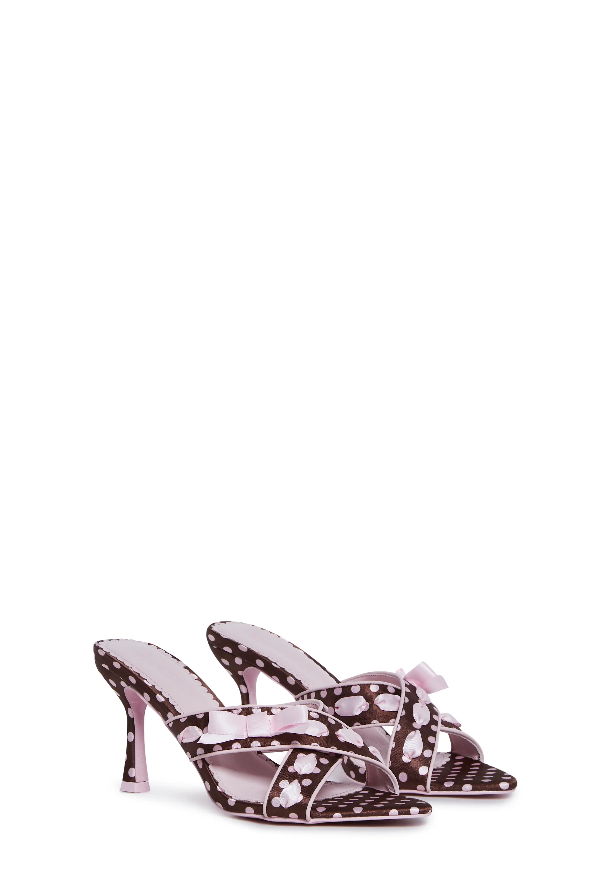 Sweetheart Glance Heeled Sandals - Polka Dot - Image 3