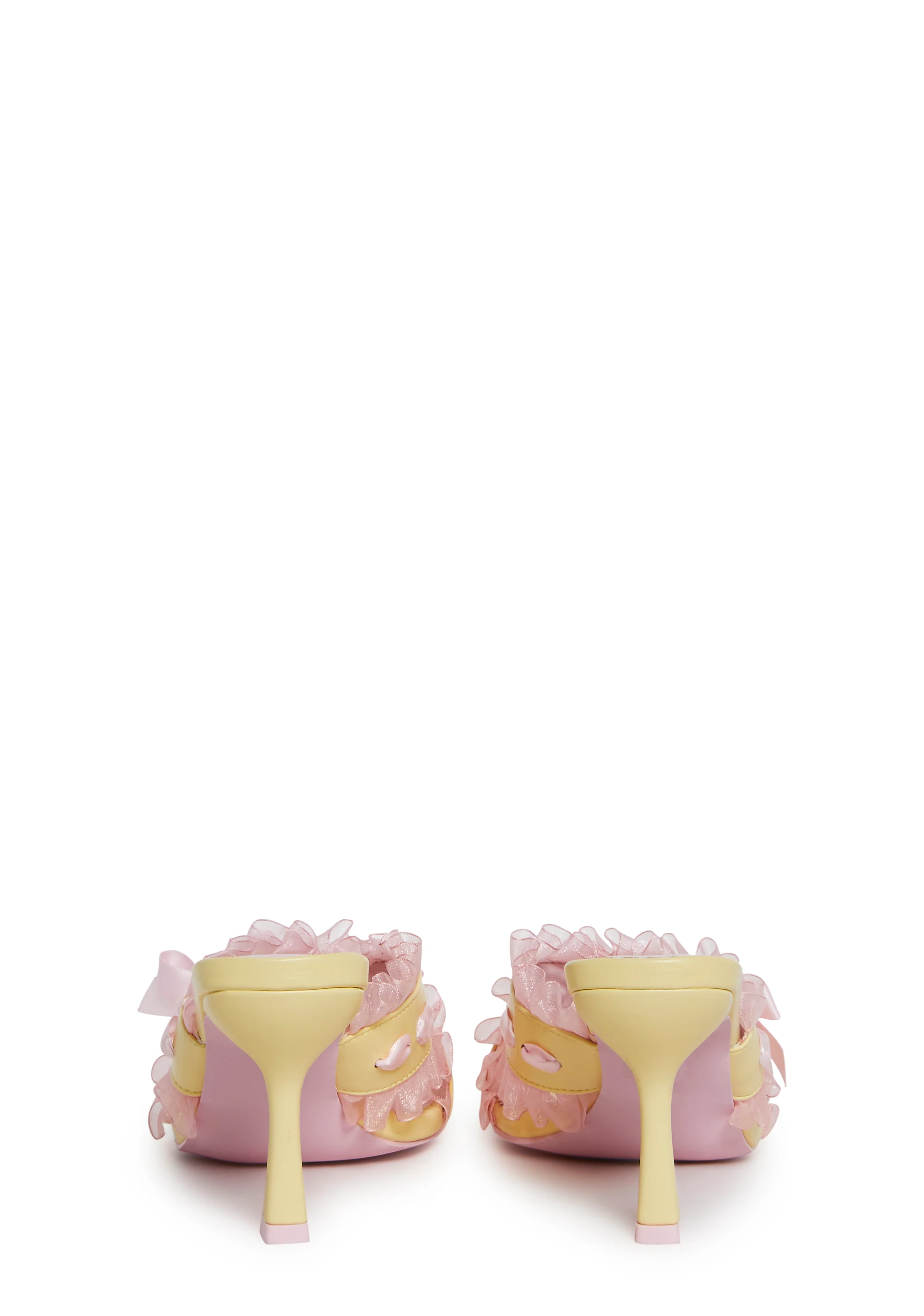 Sweetheart Glance Heeled Sandals - Yellow - Image 4