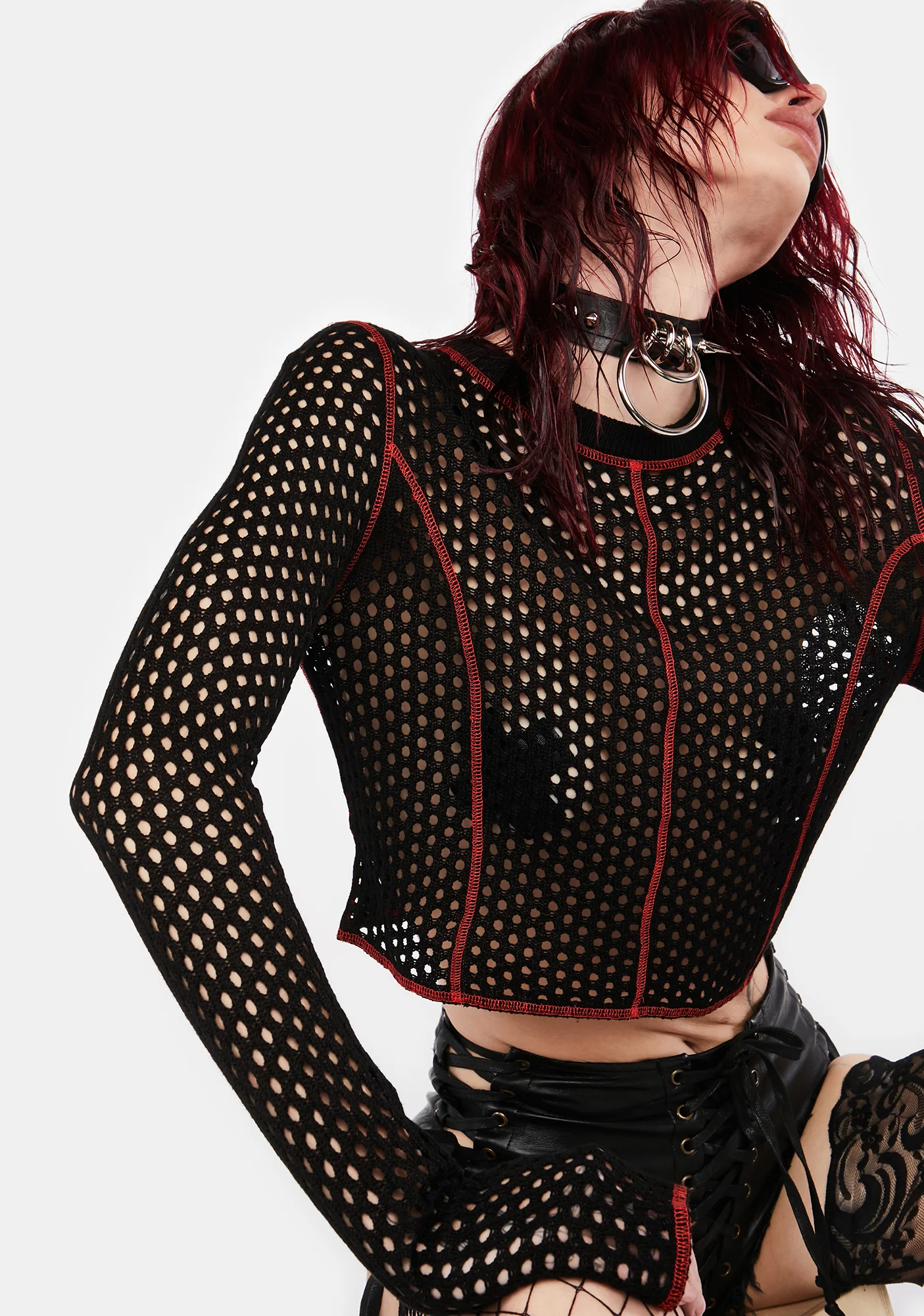 Cropped Contrast Seam Top - Image 3