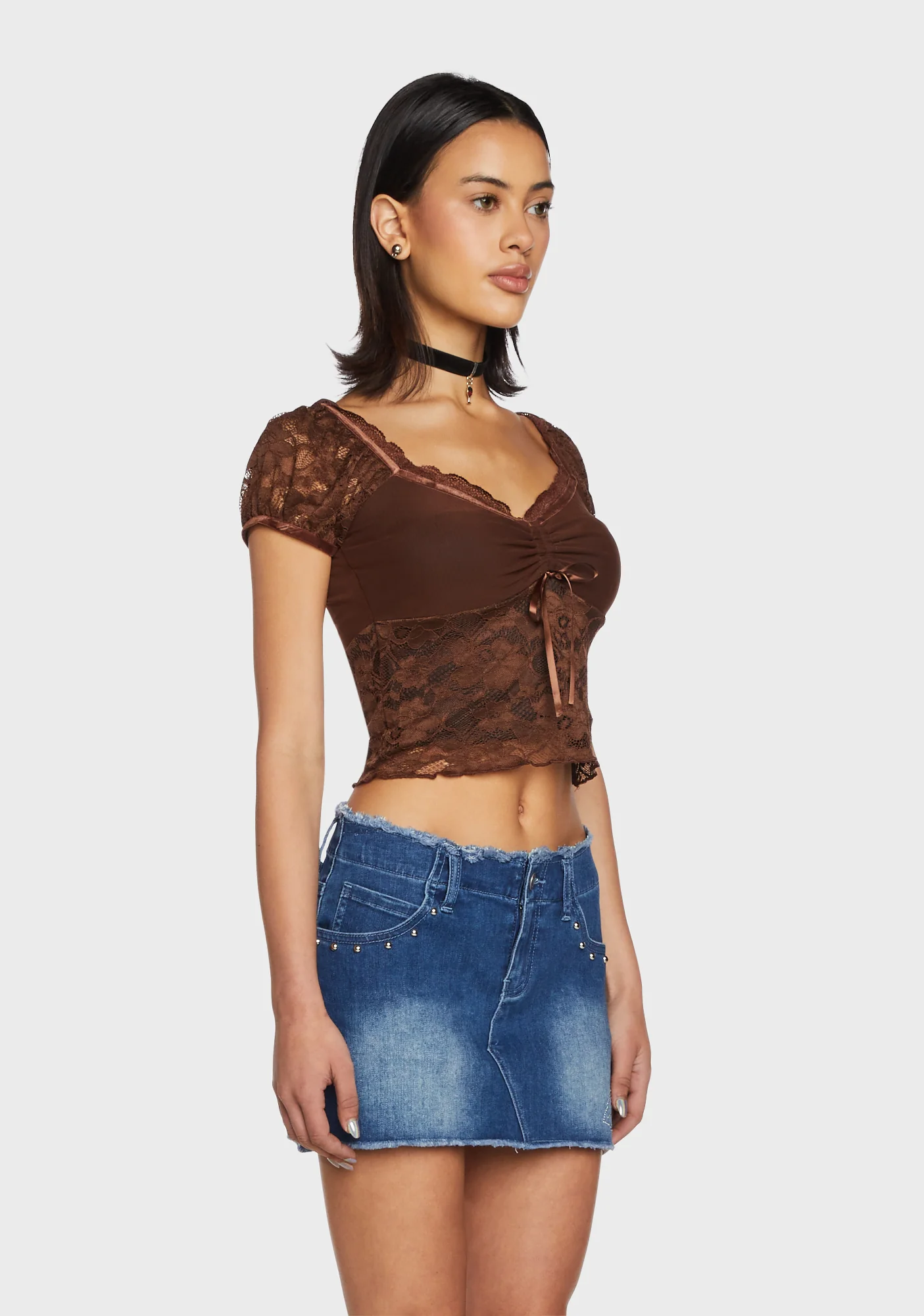 Cross-Country Trip Crop Top - Brown - Image 3