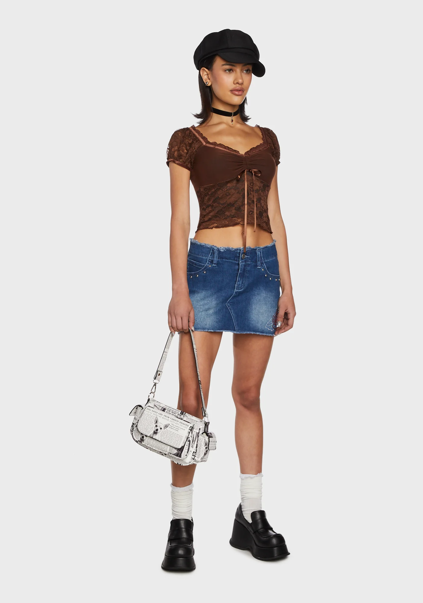 Cross-Country Trip Crop Top - Brown - Image 5