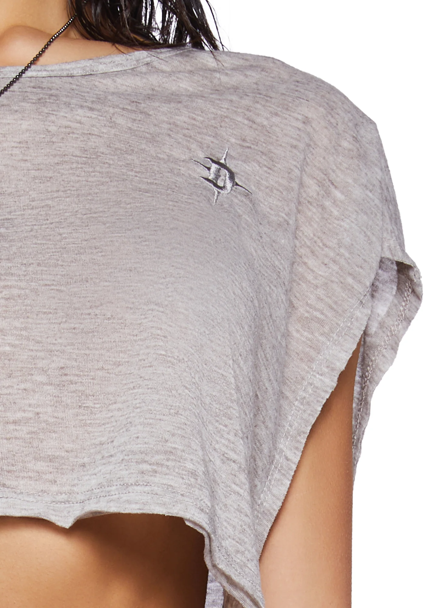 Crossfade Cropped Oversized Tee- Ecru - Image 5