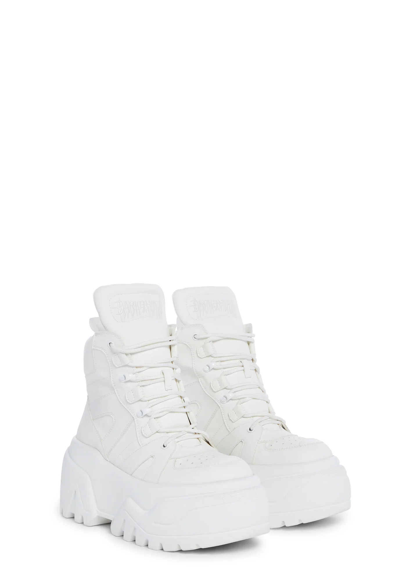 Crossfade High Top Platform Sneakers - White - Image 3