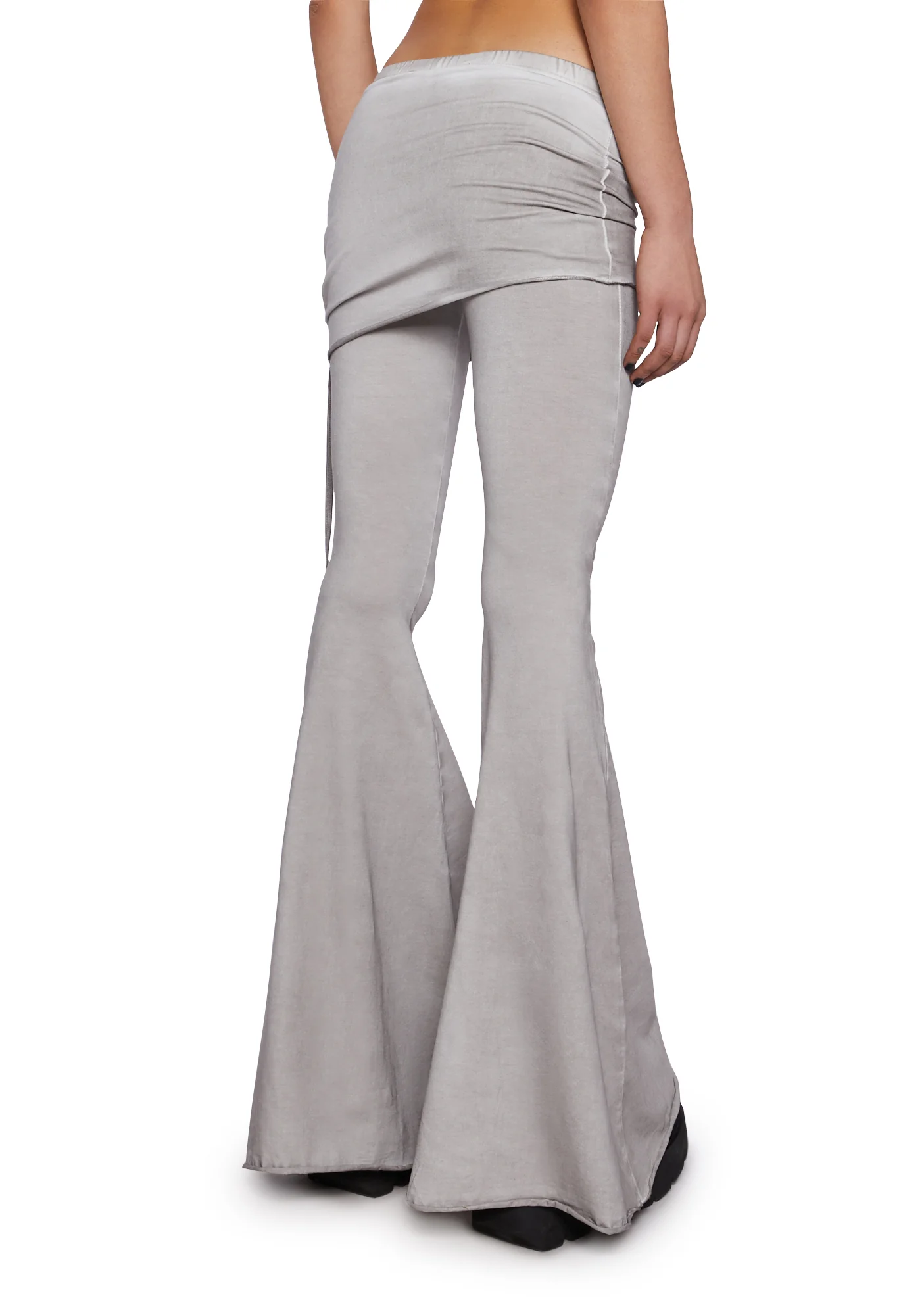 Crossfade Lace-Up Pants With Skirt - Light Gray - Image 4