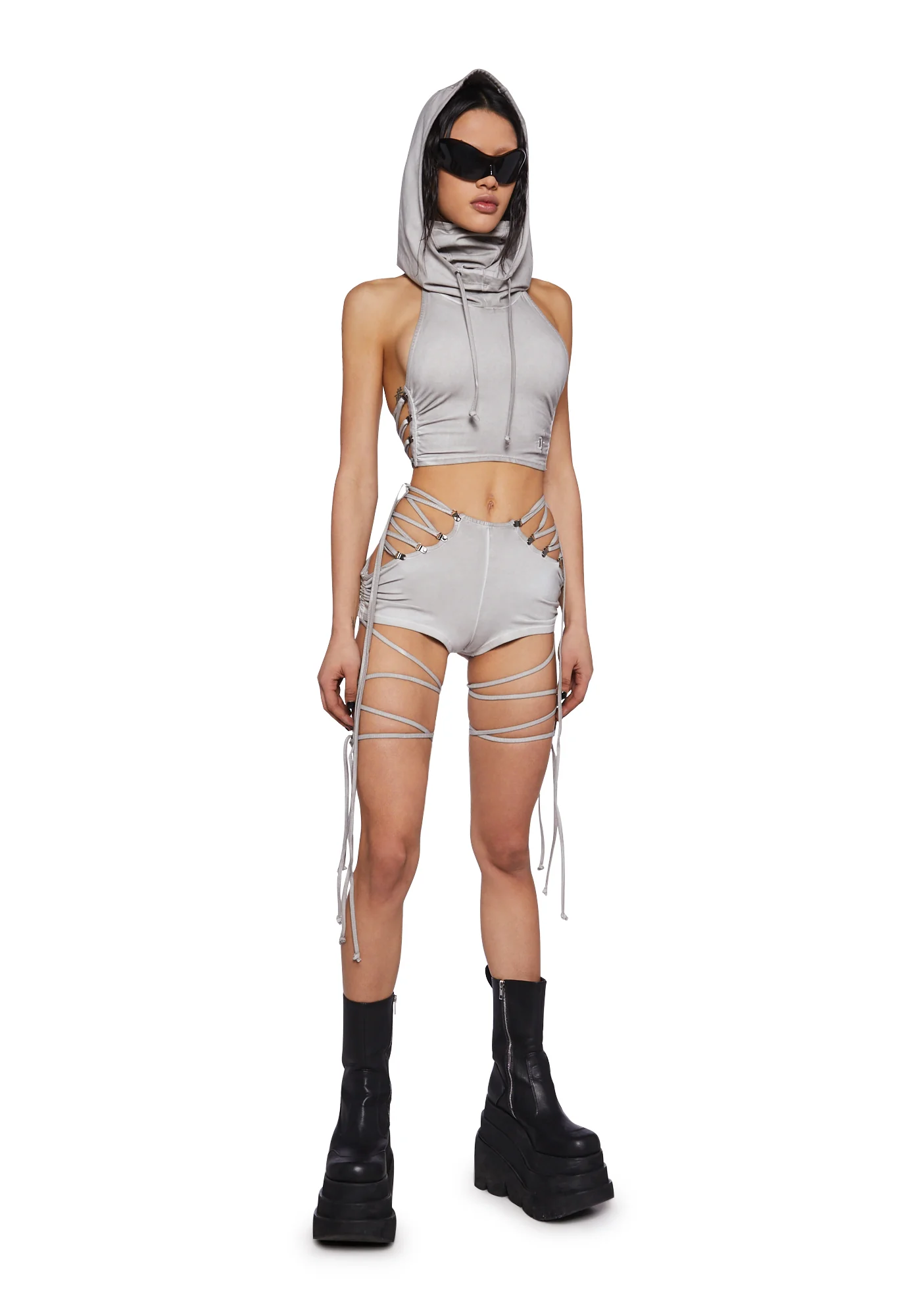 Crossfade Ruched Lace-Up Short - Image 2