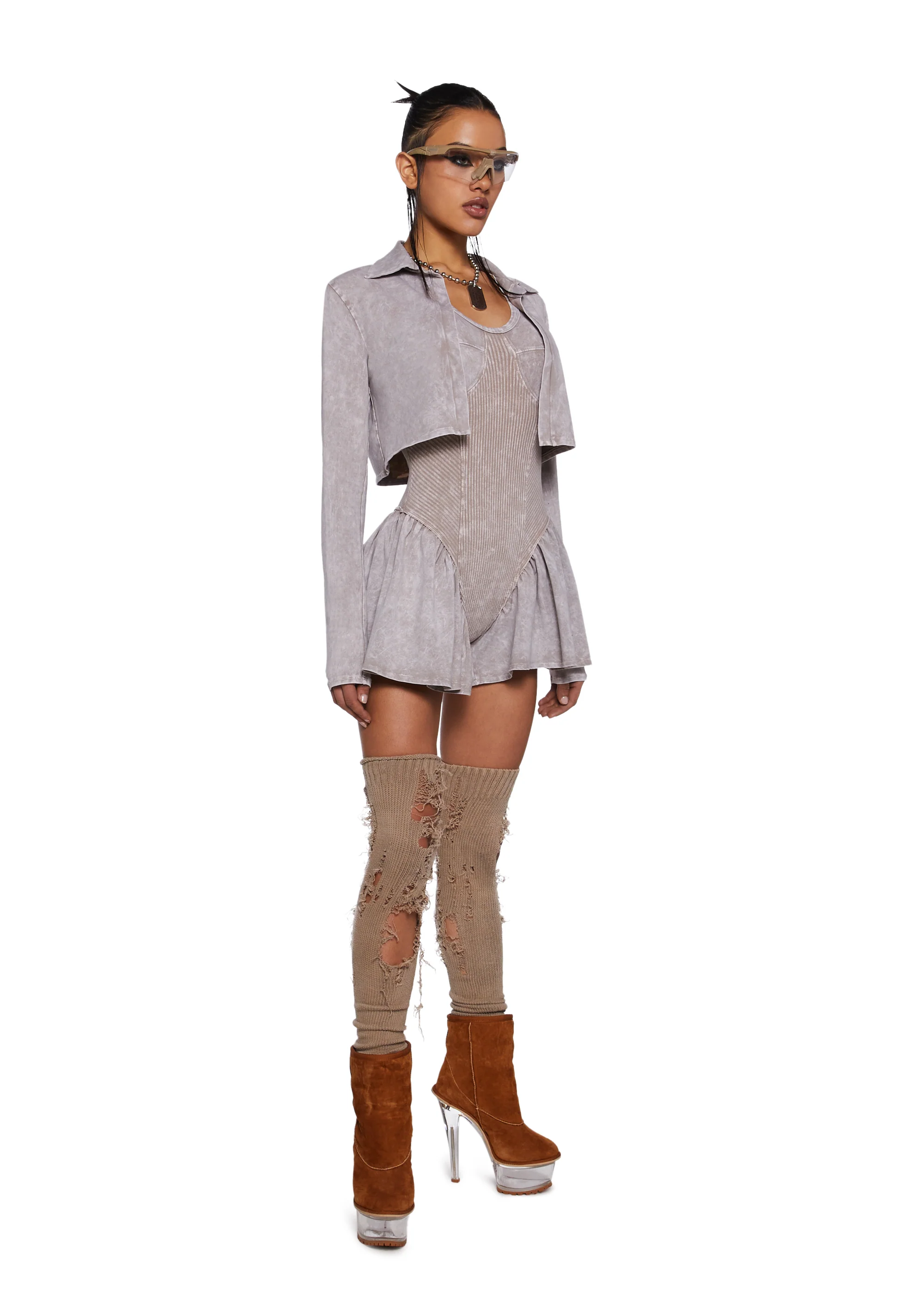 Crossfaded Love Romper With Shrug - Image 2