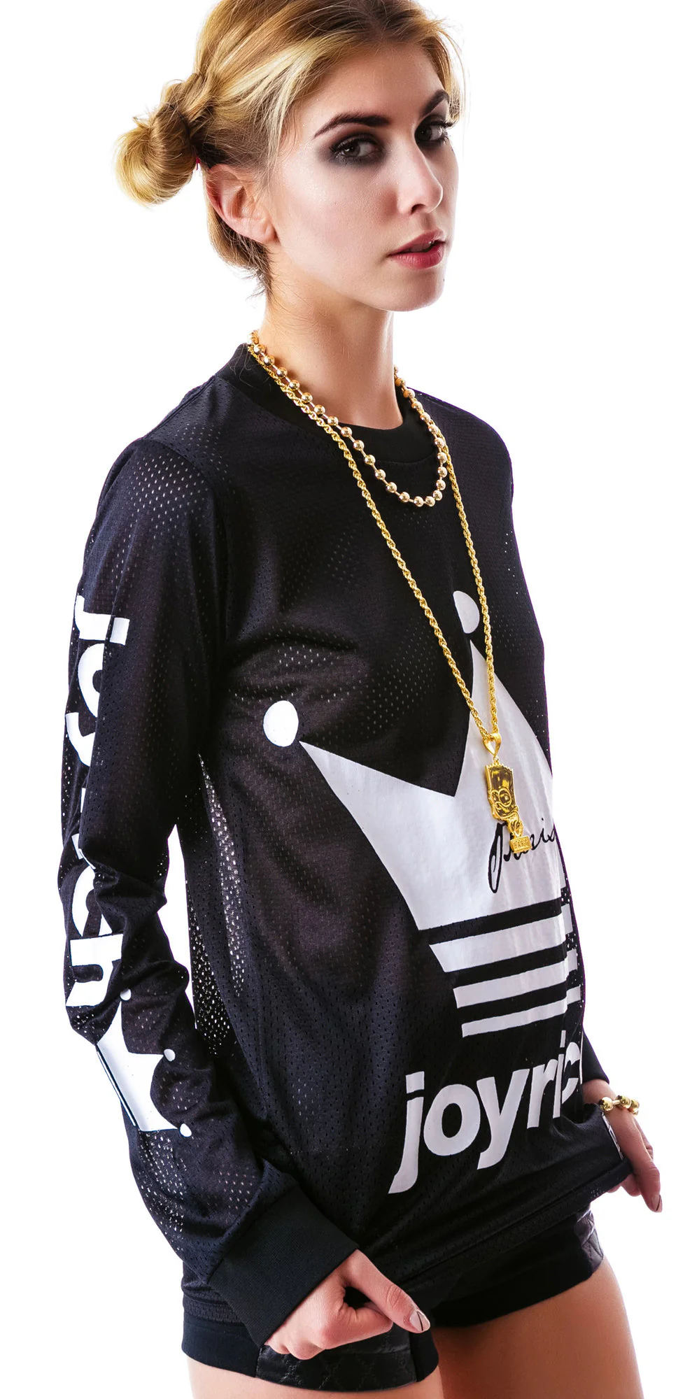 Crown Joyrich Mesh Long Sleeve Tee - Off White - Image 5