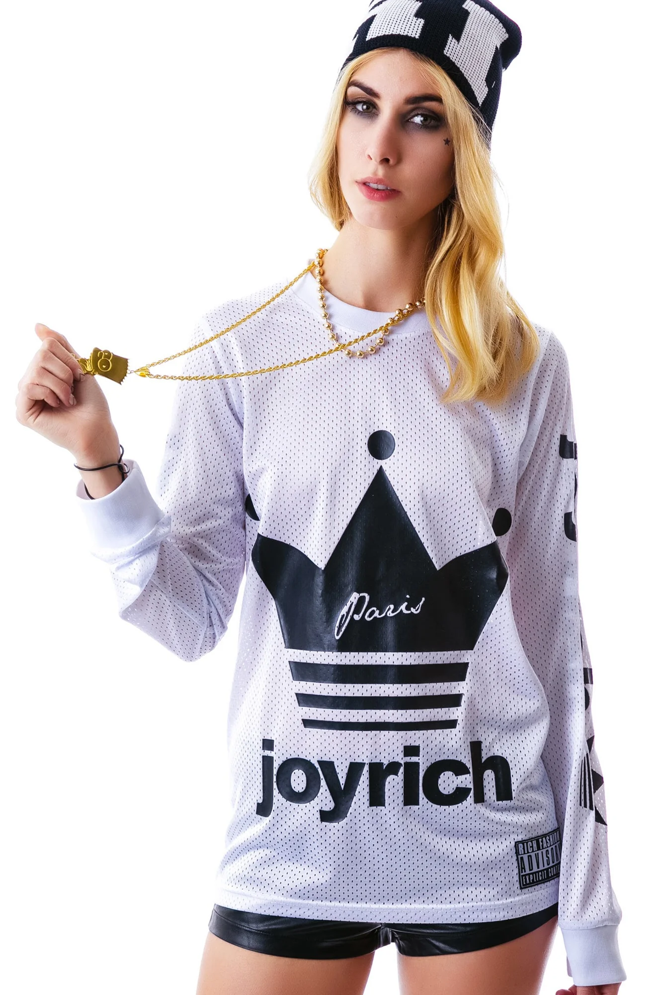 Crown Joyrich Mesh Long Sleeve Tee - Off White - Image 7