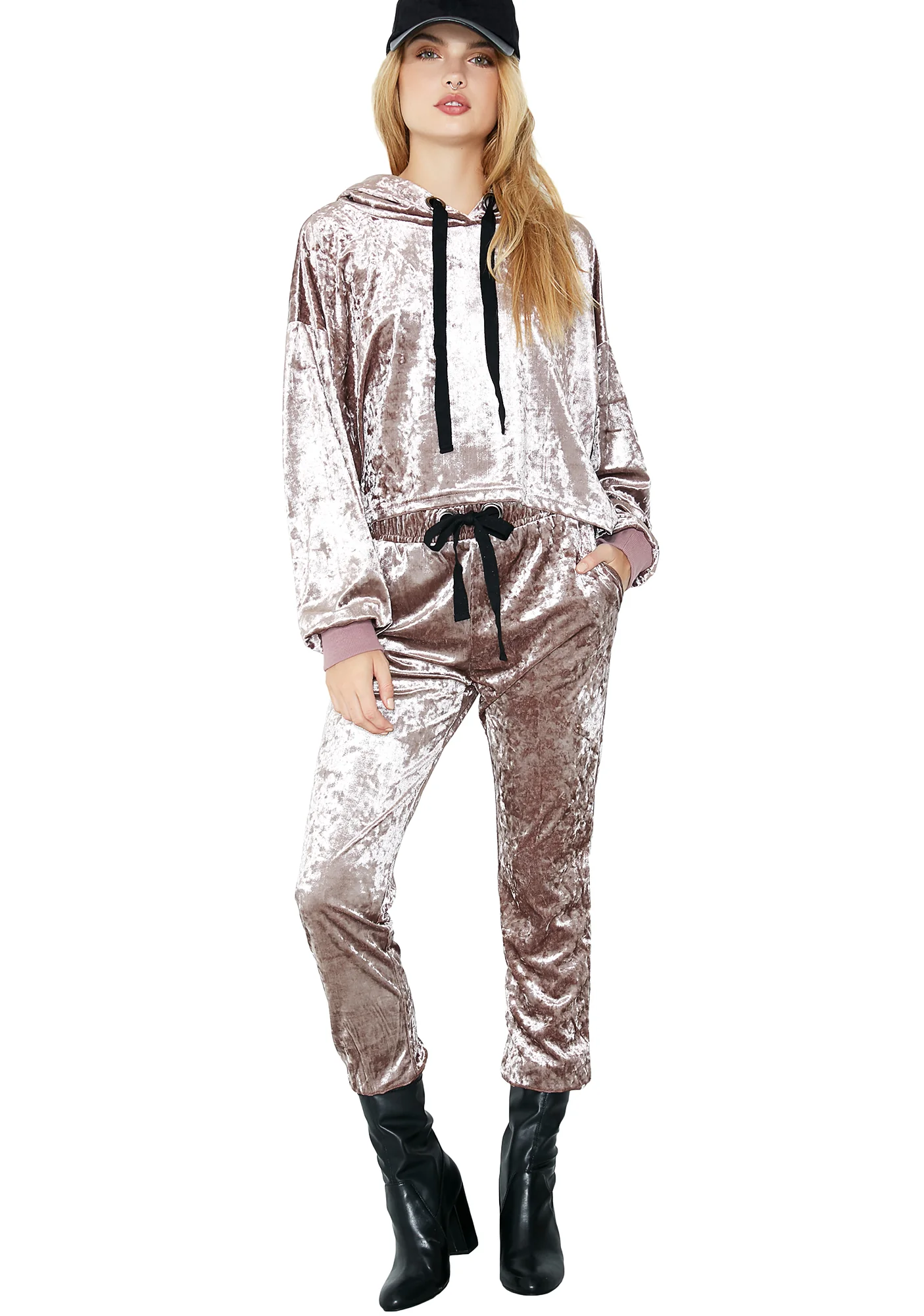 Crushed It Velvet Joggers - Image 2
