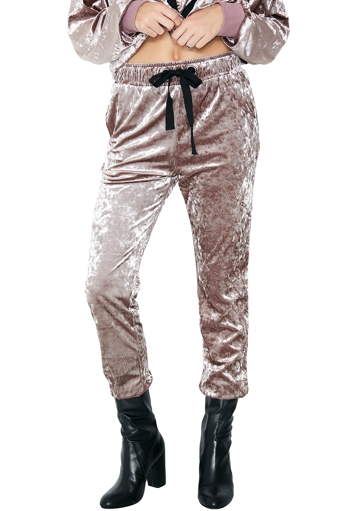 Crushed It Velvet Joggers - Image 3